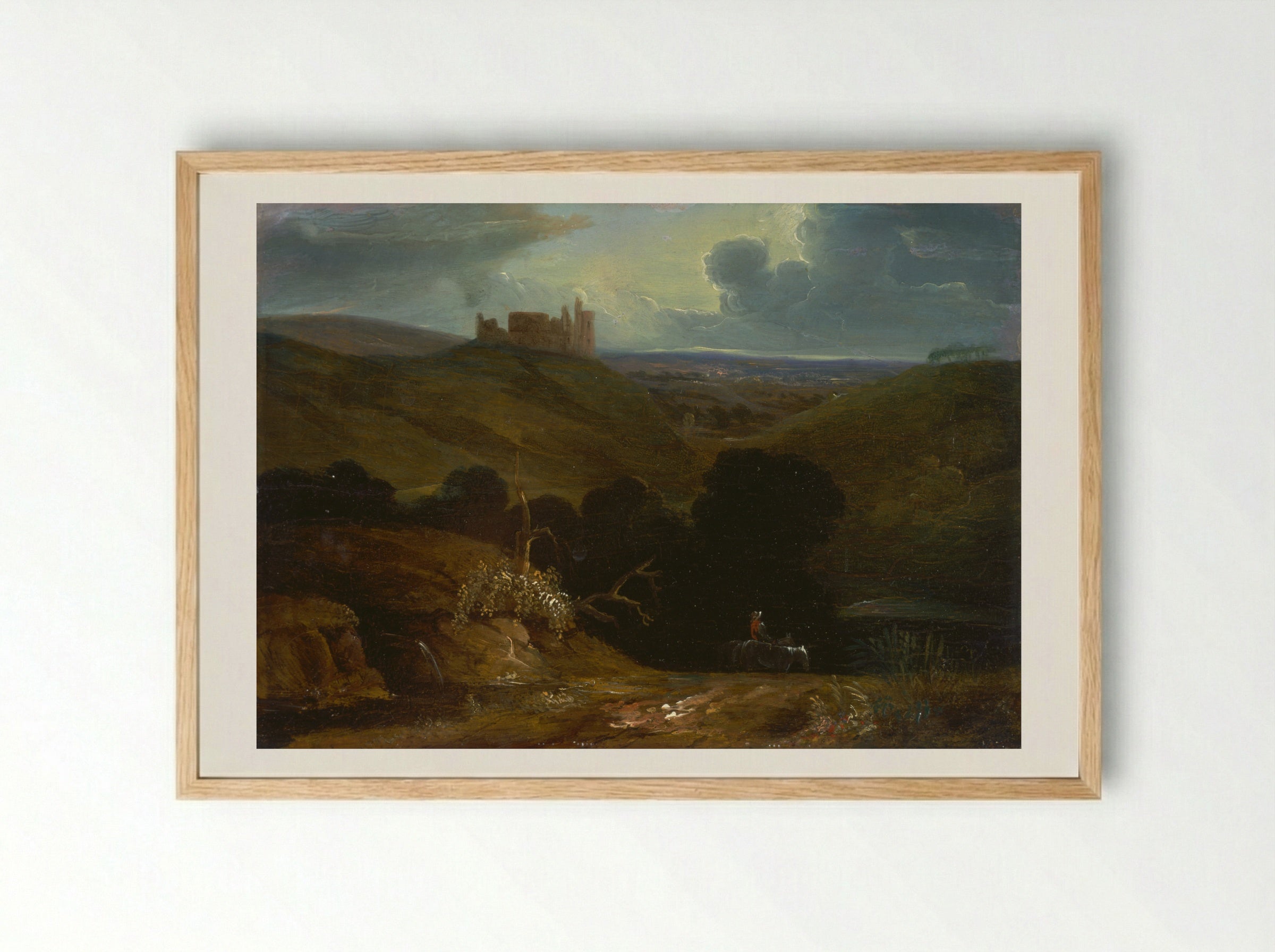 Landscape with a Castle - John Martin - Framed Print Wood