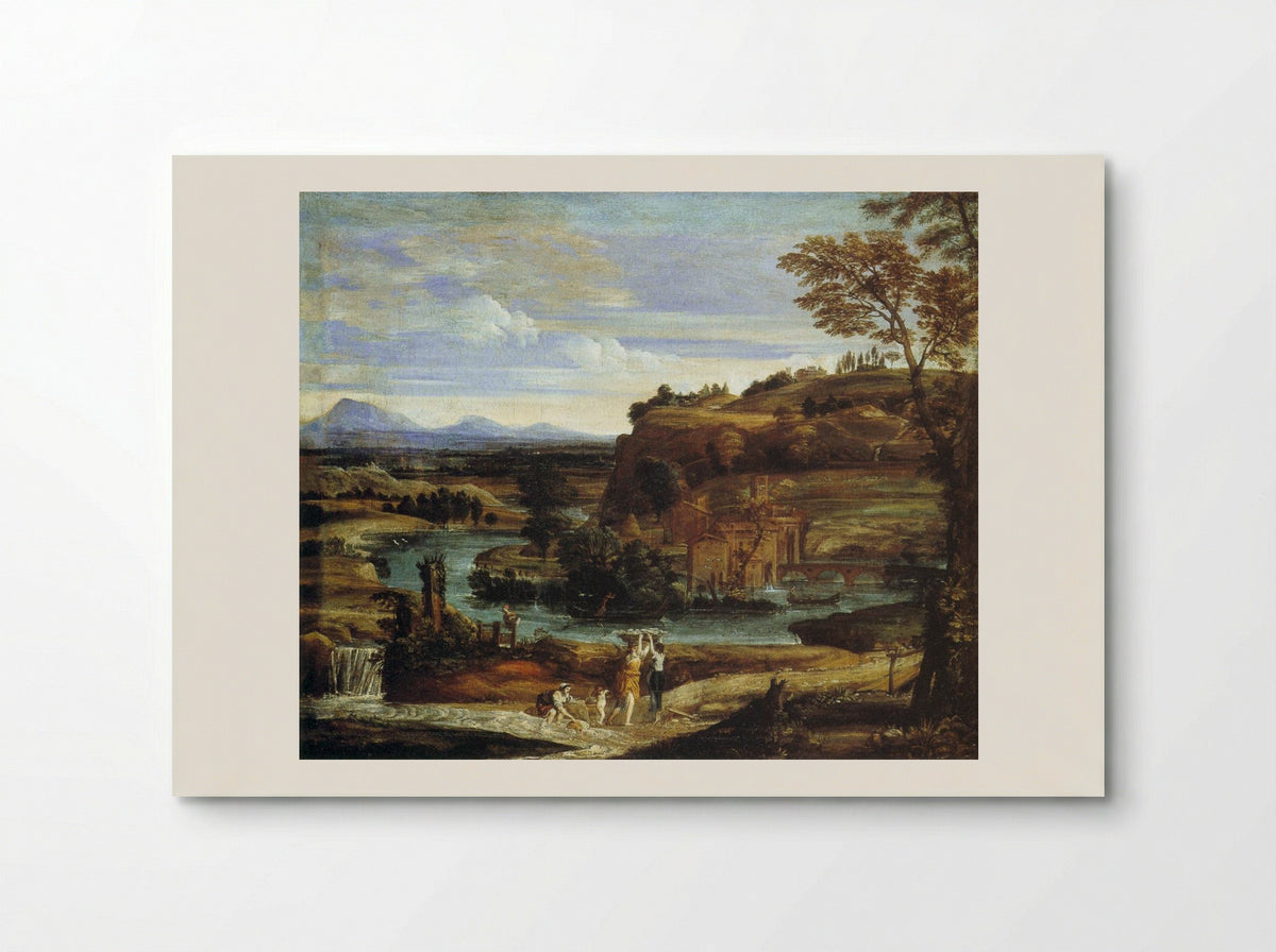 Landscape with a Child Overturning Wine - Domenichino - Poster