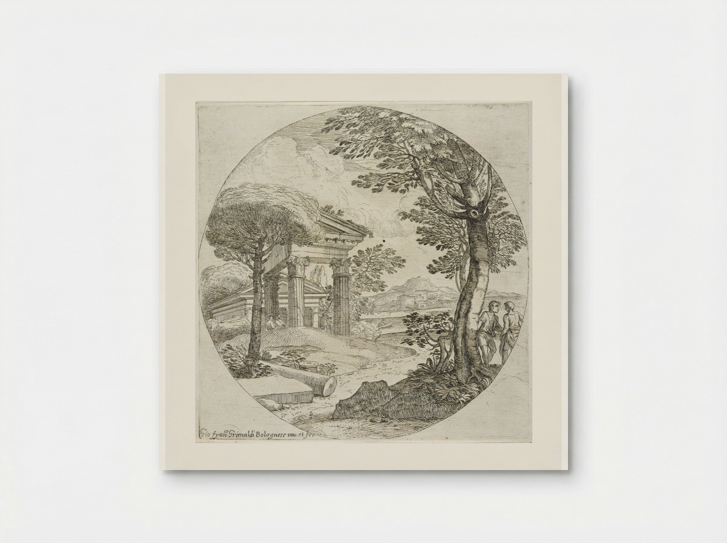 Landscape with a Column Shaft - Giovanni Francesco Grimaldi - Poster