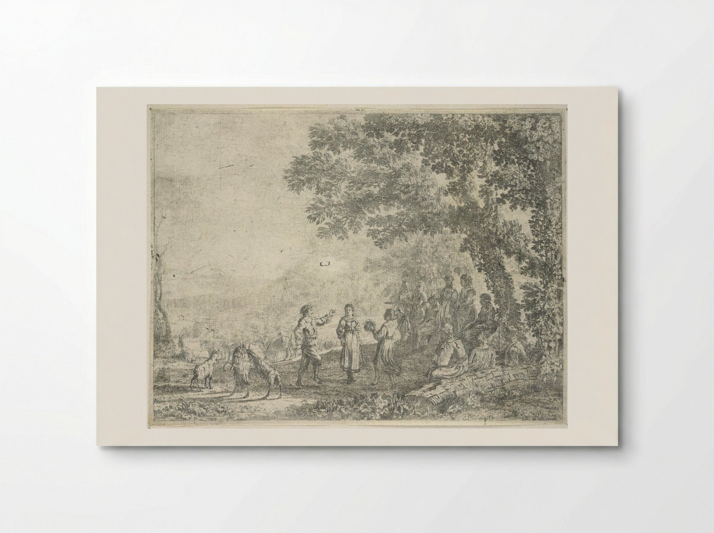 Landscape with a Country Dance, large plate - Claude Lorrain - Poster