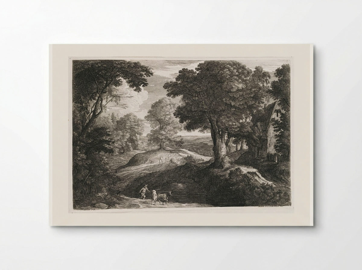 Landscape with a Cowherd - Jean Morin - Poster