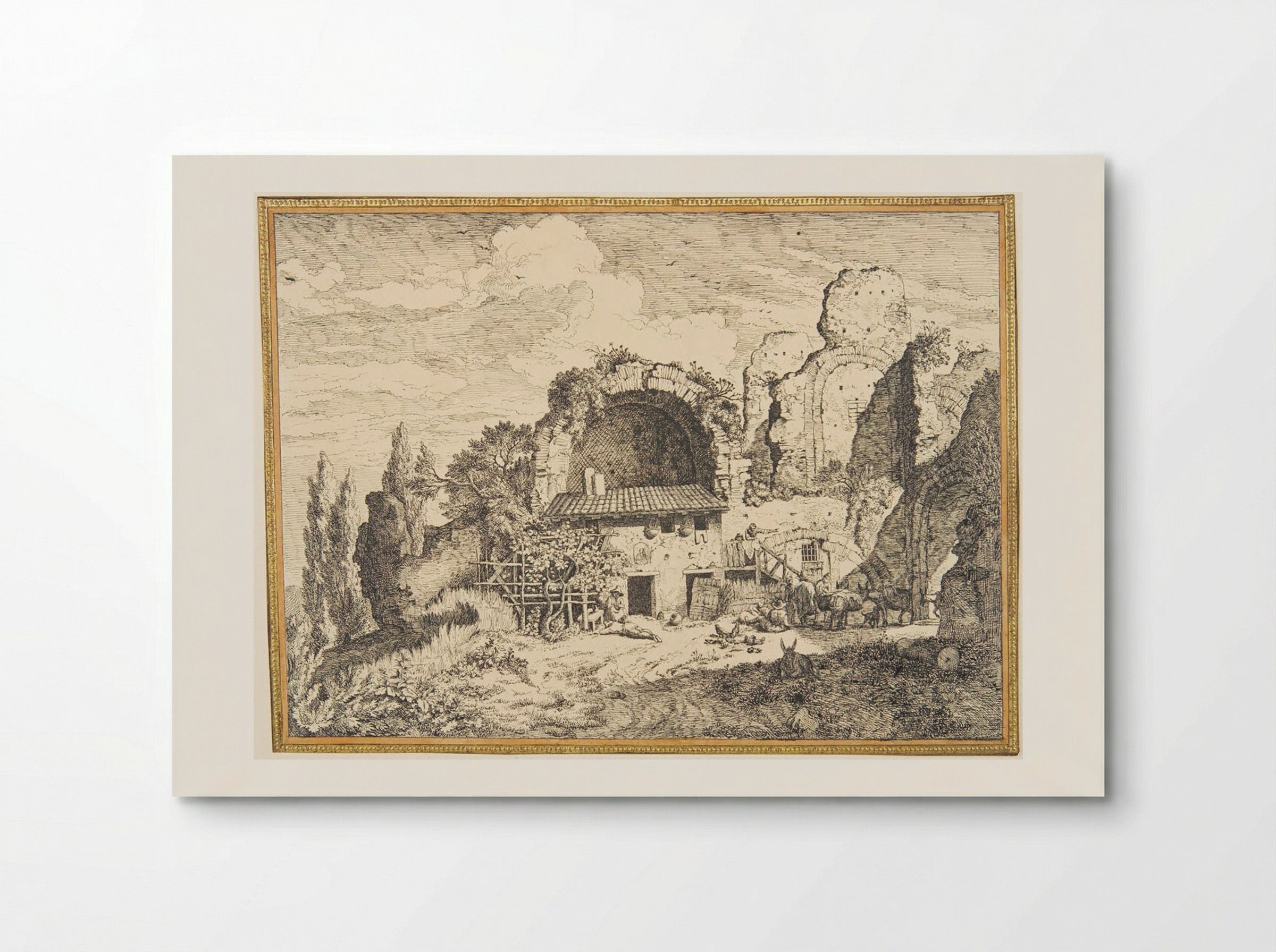 Landscape with a Farm Building and a Ruin - Christian Wilhelm Ernst Dietrich - Poster
