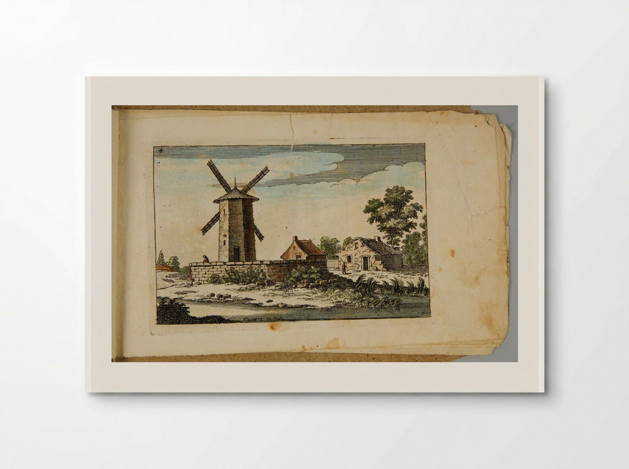 Landscape with a Farmhouse and a Hexagonal Windmill - François Vivares - Poster