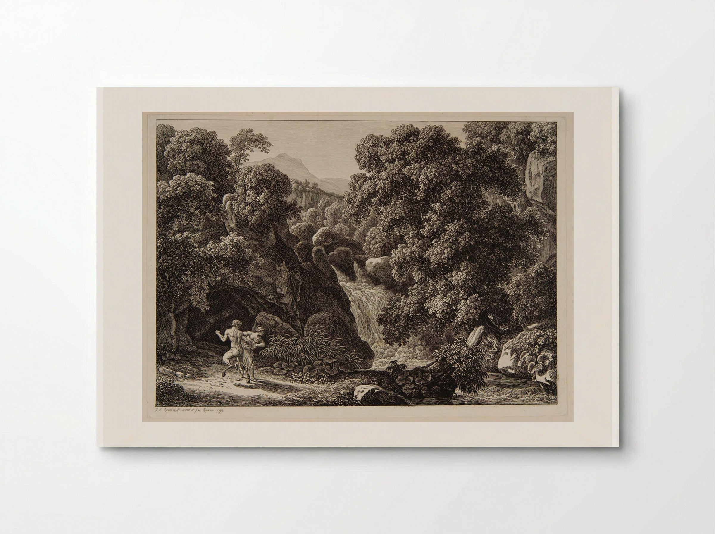 Landscape with a Faun and Nymph - Johann Christian Reinhart - Poster