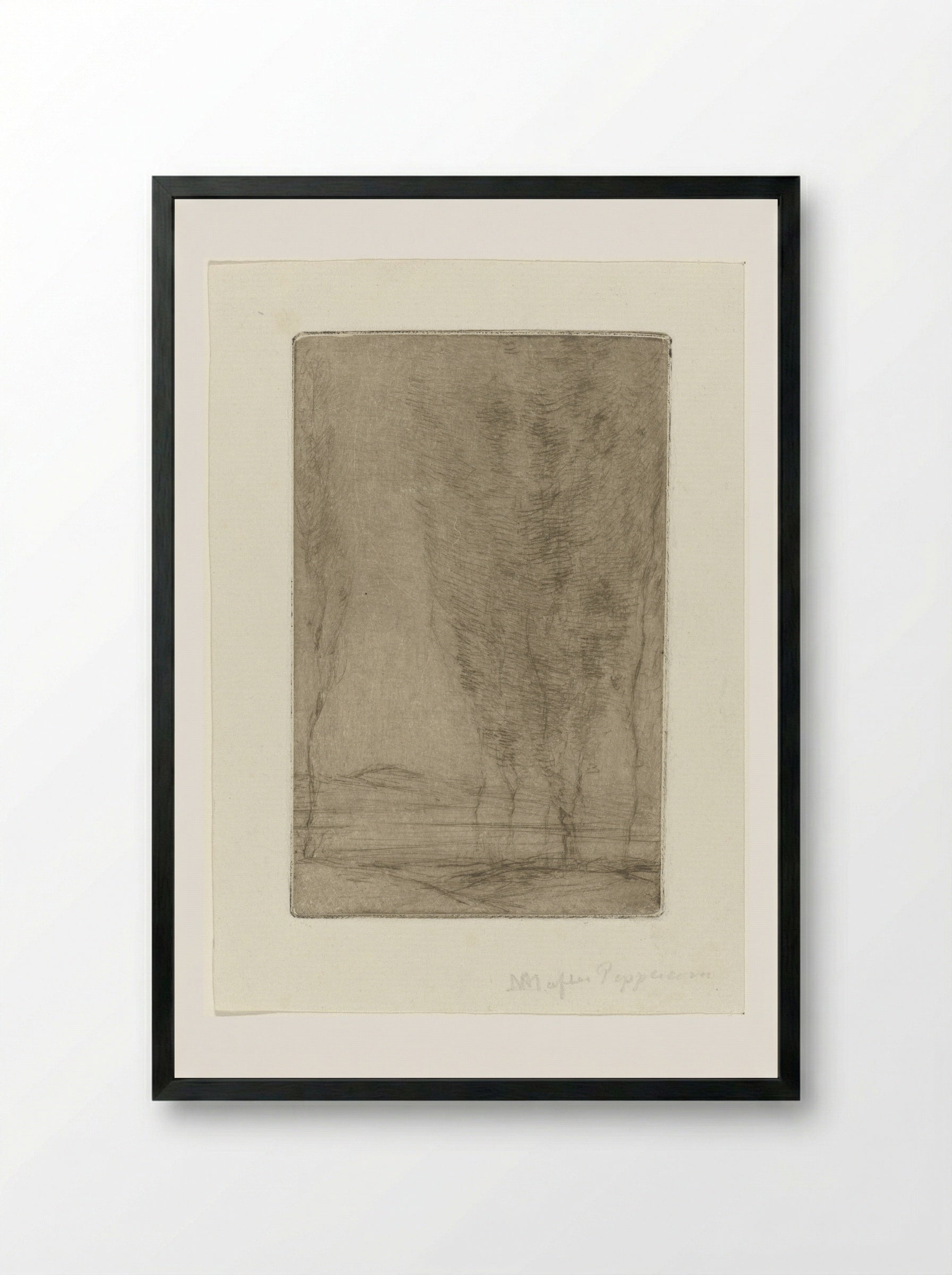 Landscape with a Low Horizon - Matthijs Maris - Framed Print Black