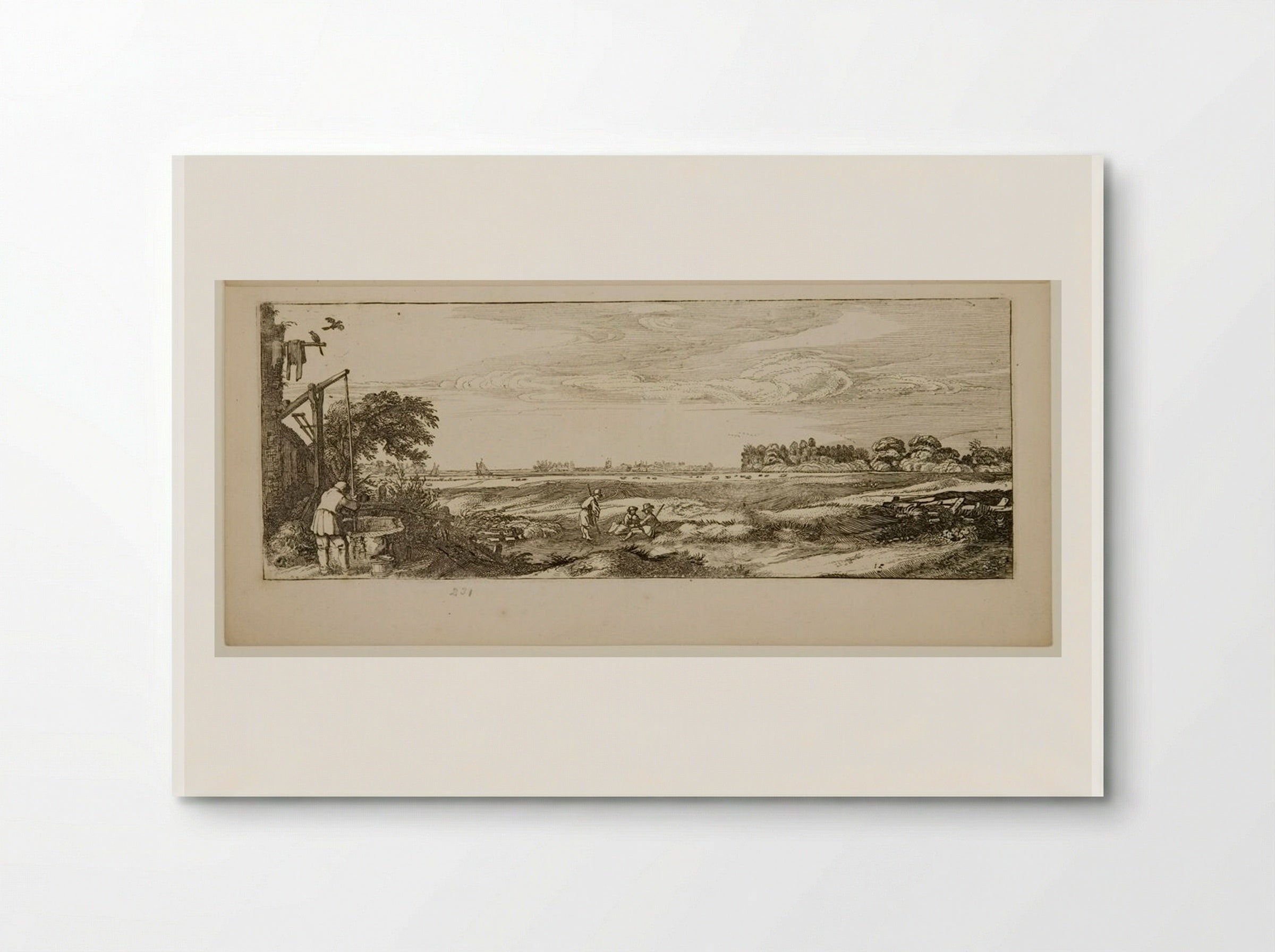 Landscape with a Man at a Draw-well - Jan van de Velde II - Poster