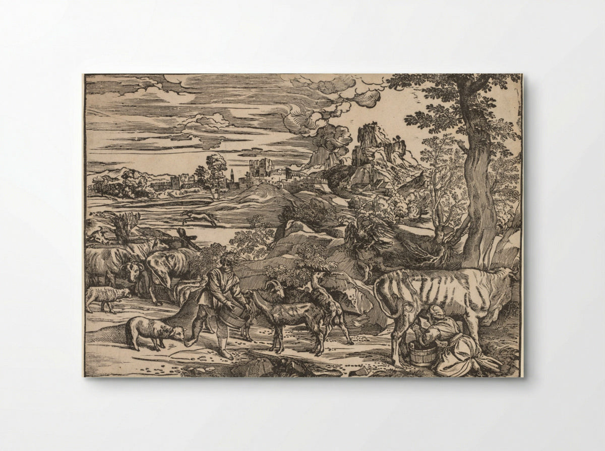 Landscape with a Milkmaid - Niccolo Boldrini - Poster