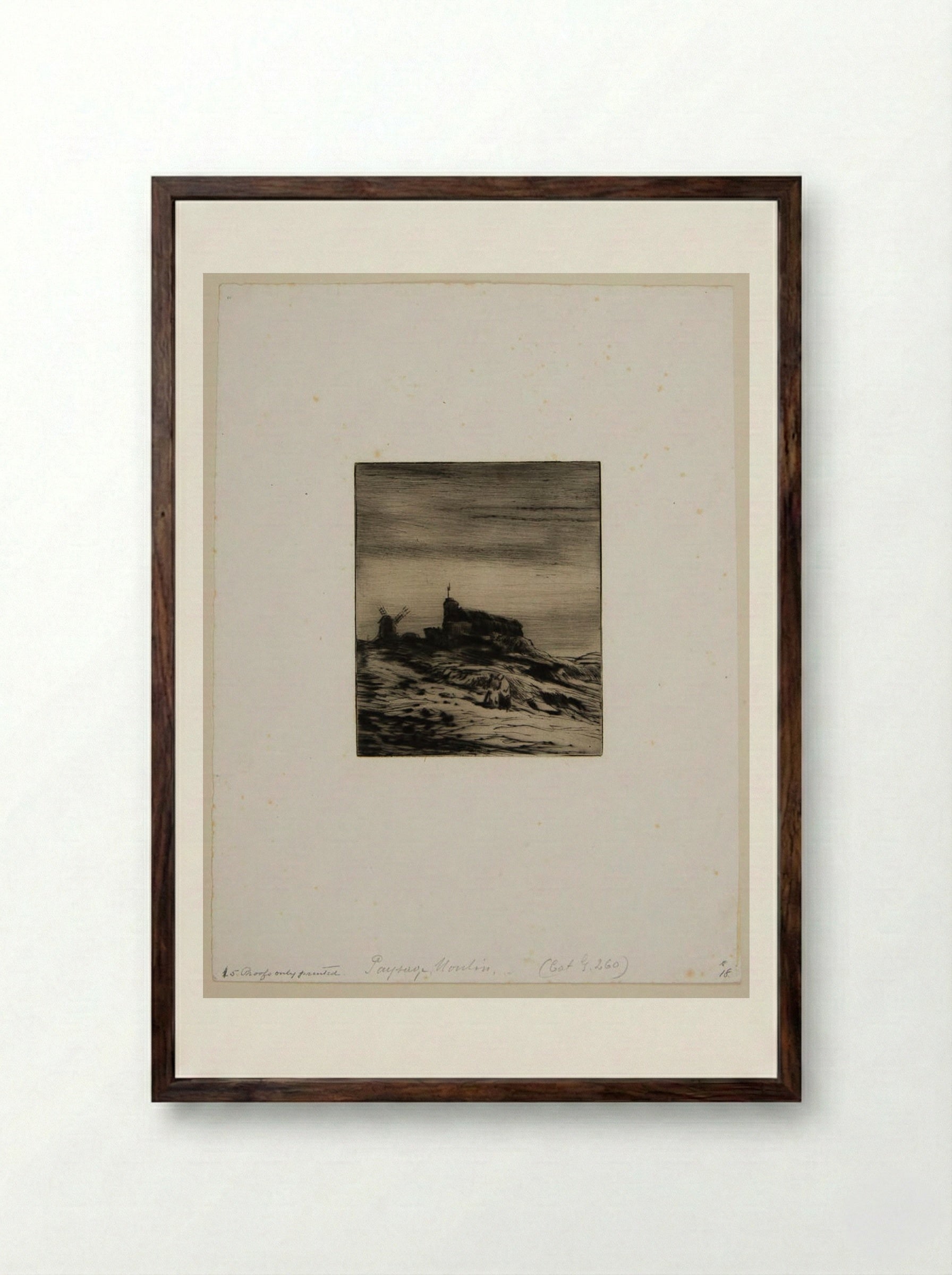 Landscape with a Mill - Charles-Émile Jacque - Framed Print Dark Wood