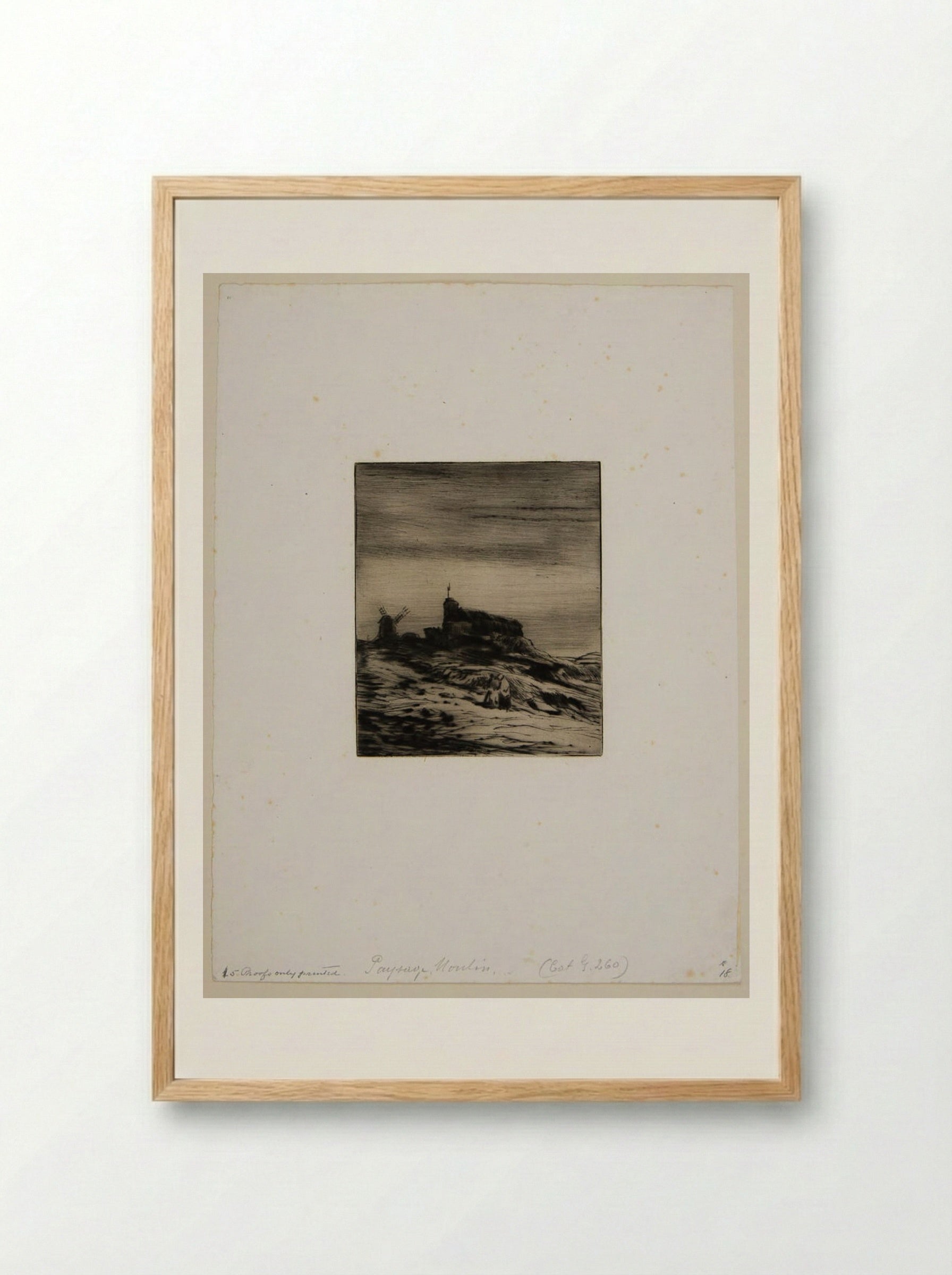 Landscape with a Mill - Charles-Émile Jacque - Framed Print Wood