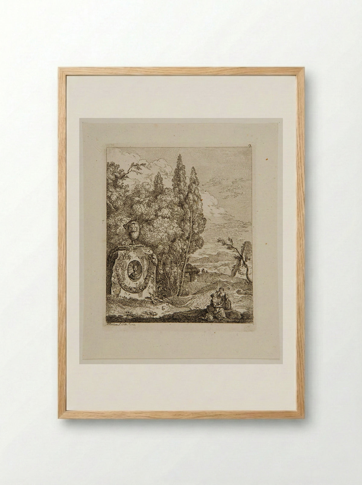 Landscape with a Vase - Friedrich Reclam - Framed Print Wood