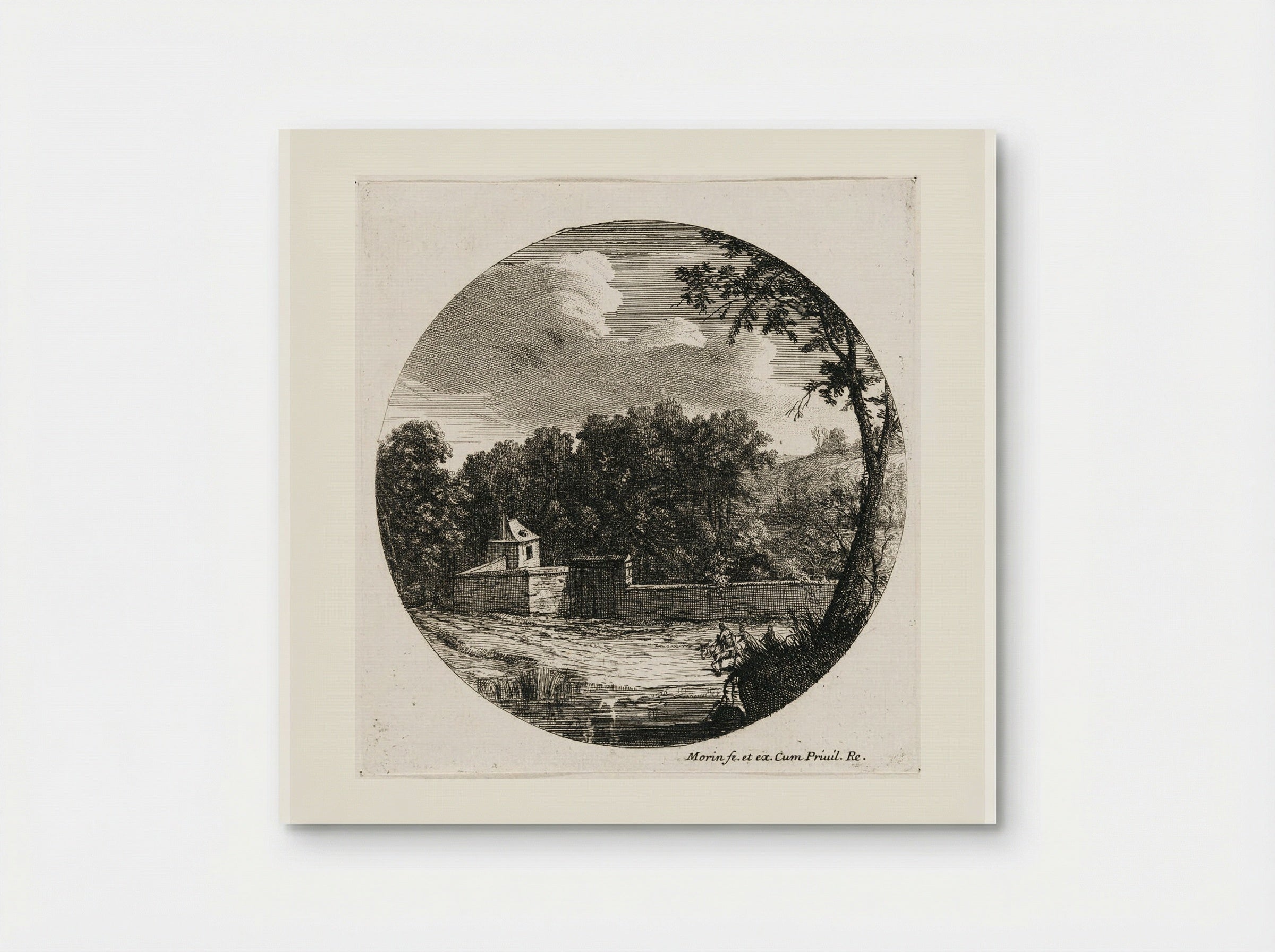 Landscape with a Walled Enclosure - Jean Morin - Poster