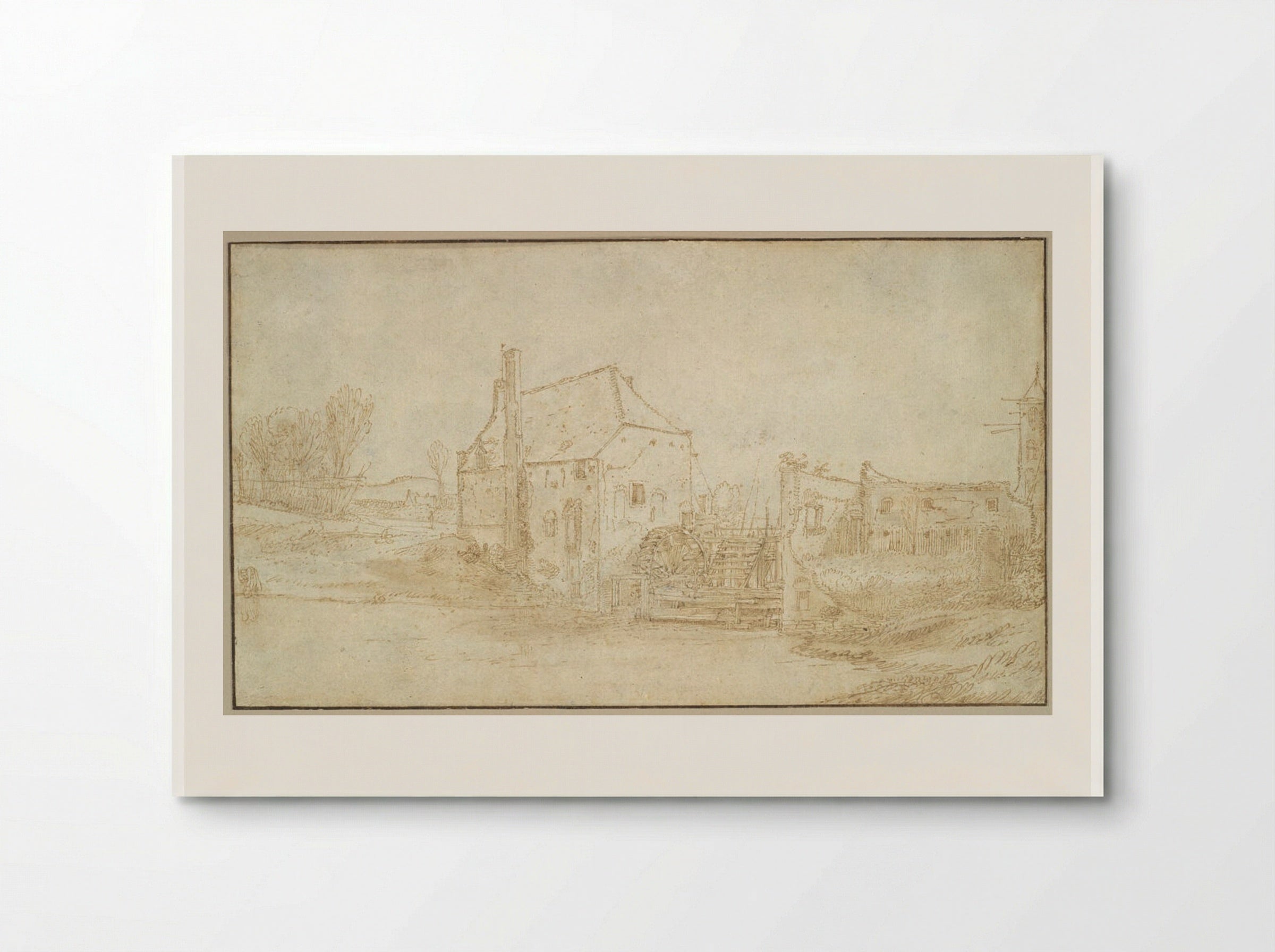Landscape with a Watermill - Jan van de Velde II - Poster