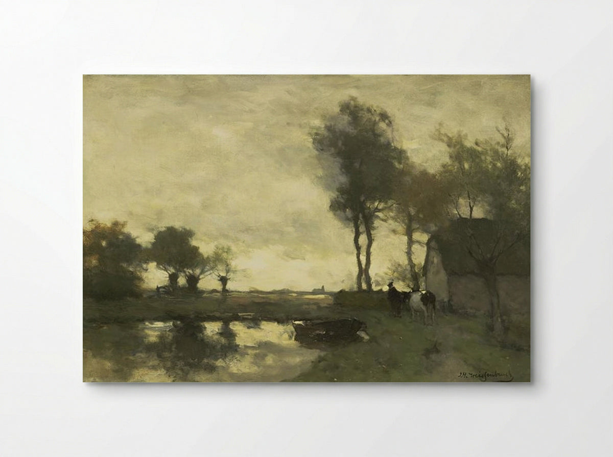 Landscape with a farm pond - Johan Hendrik Weissenbruch - Poster