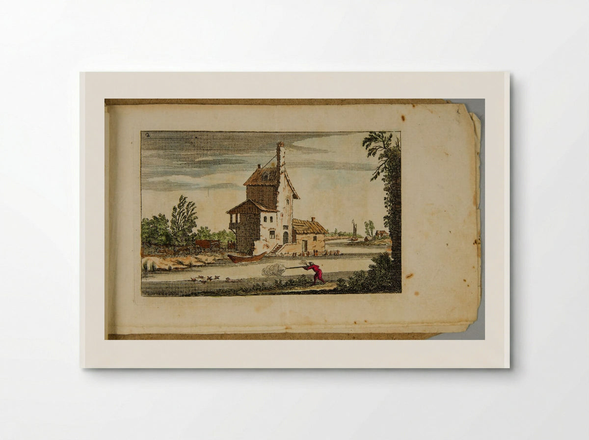 Landscape with an Arch Topped by a Half-Timbered House - François Vivares - Poster