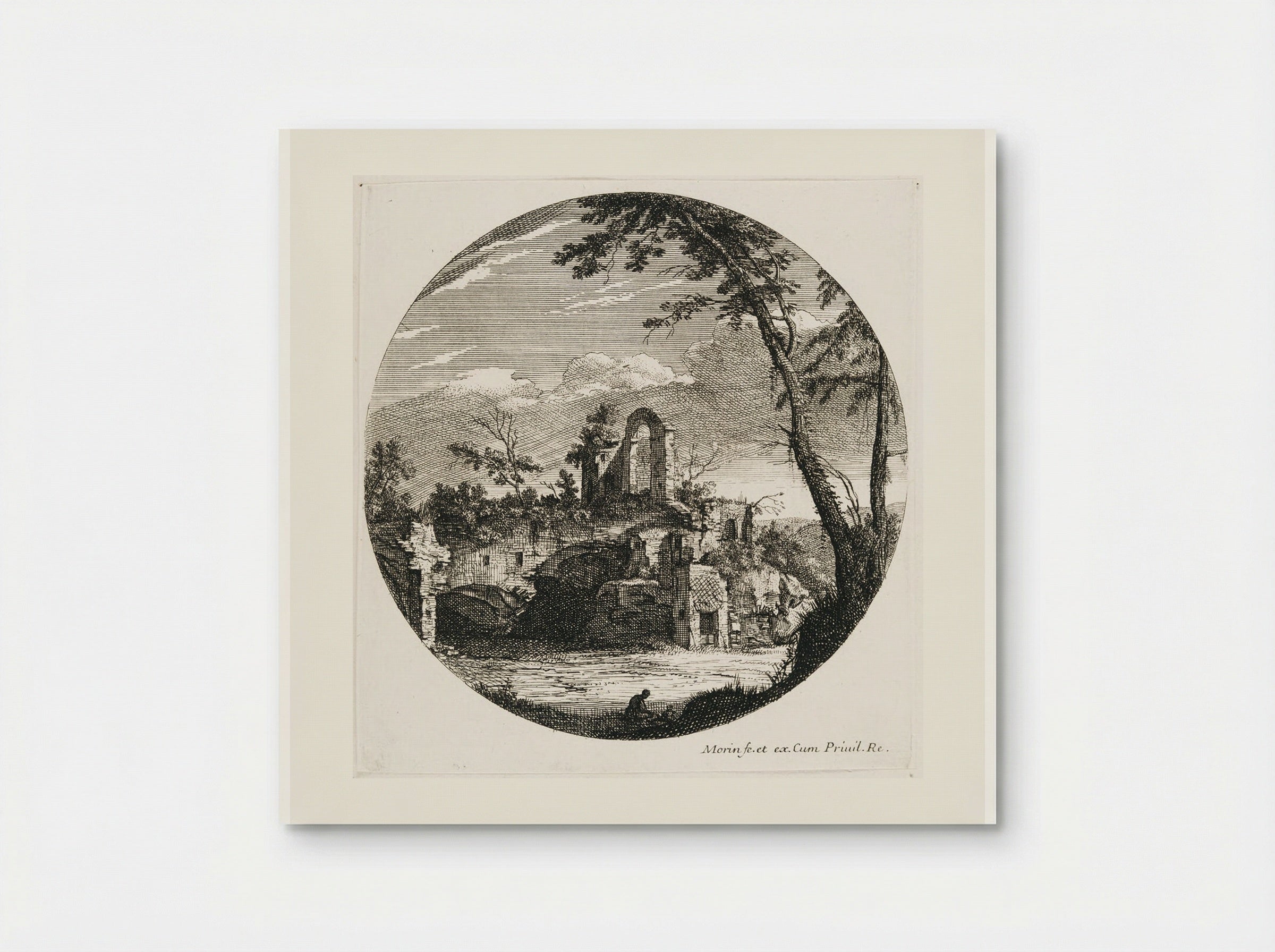 Landscape with an Arch and Ruin - Jean Morin - Poster