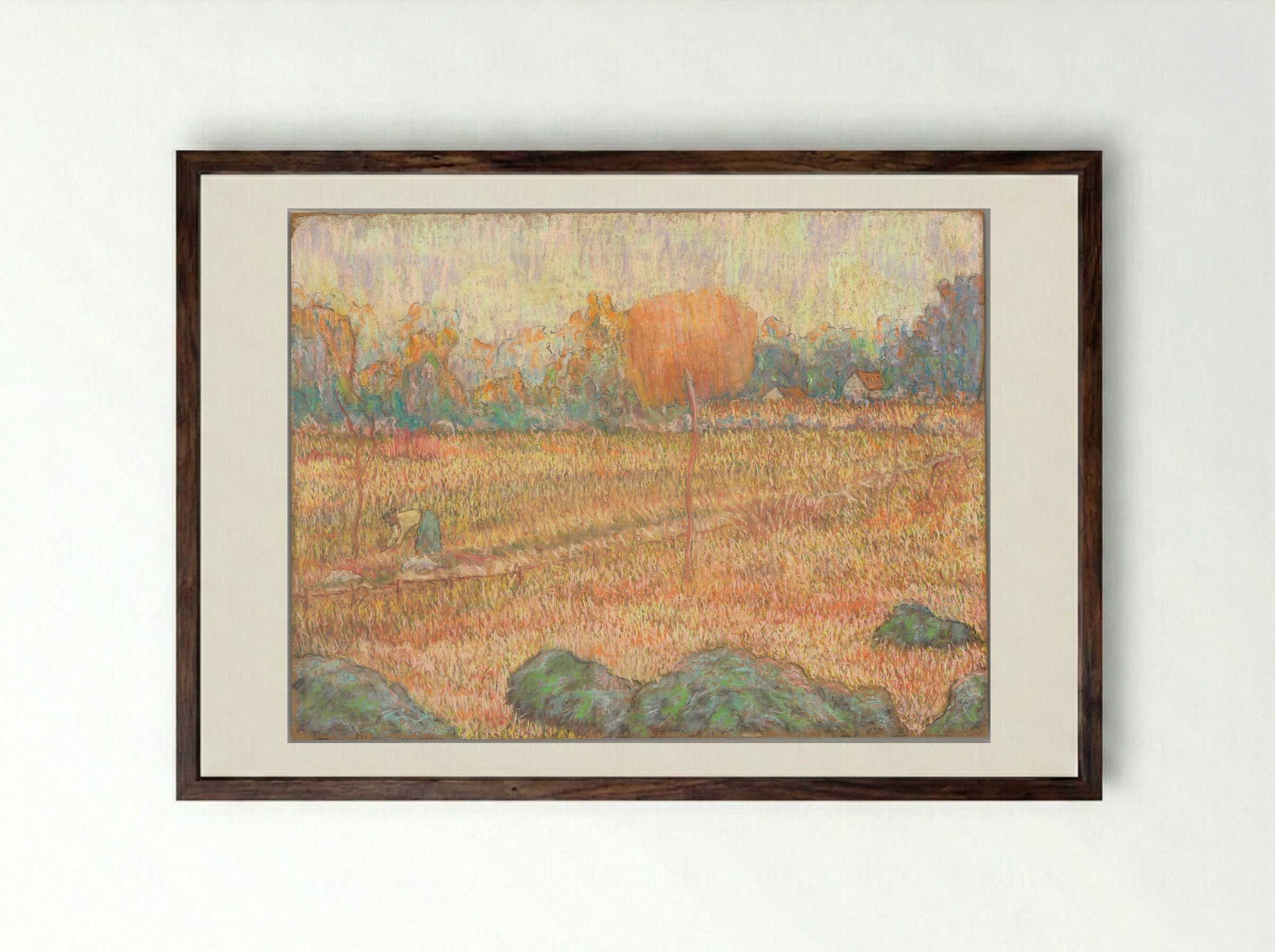 Landscape with an Orange Tree - Claude-Émile Schuffenecker - Framed Print Dark Wood