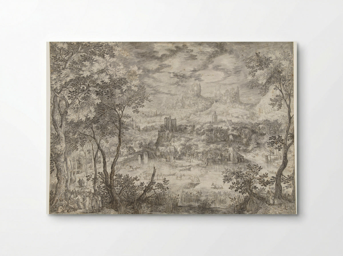 Landscape with the Healing of the Blind Man - David Vinckboons - Poster