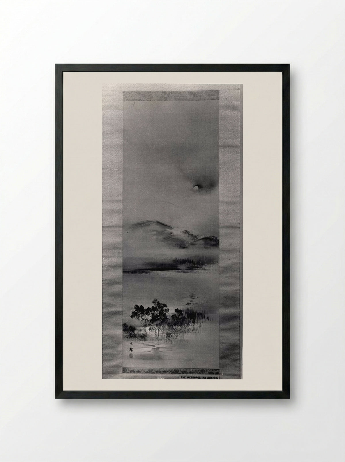 Landscape with the Moon - Shiokawa Bunrin - Framed Print Black