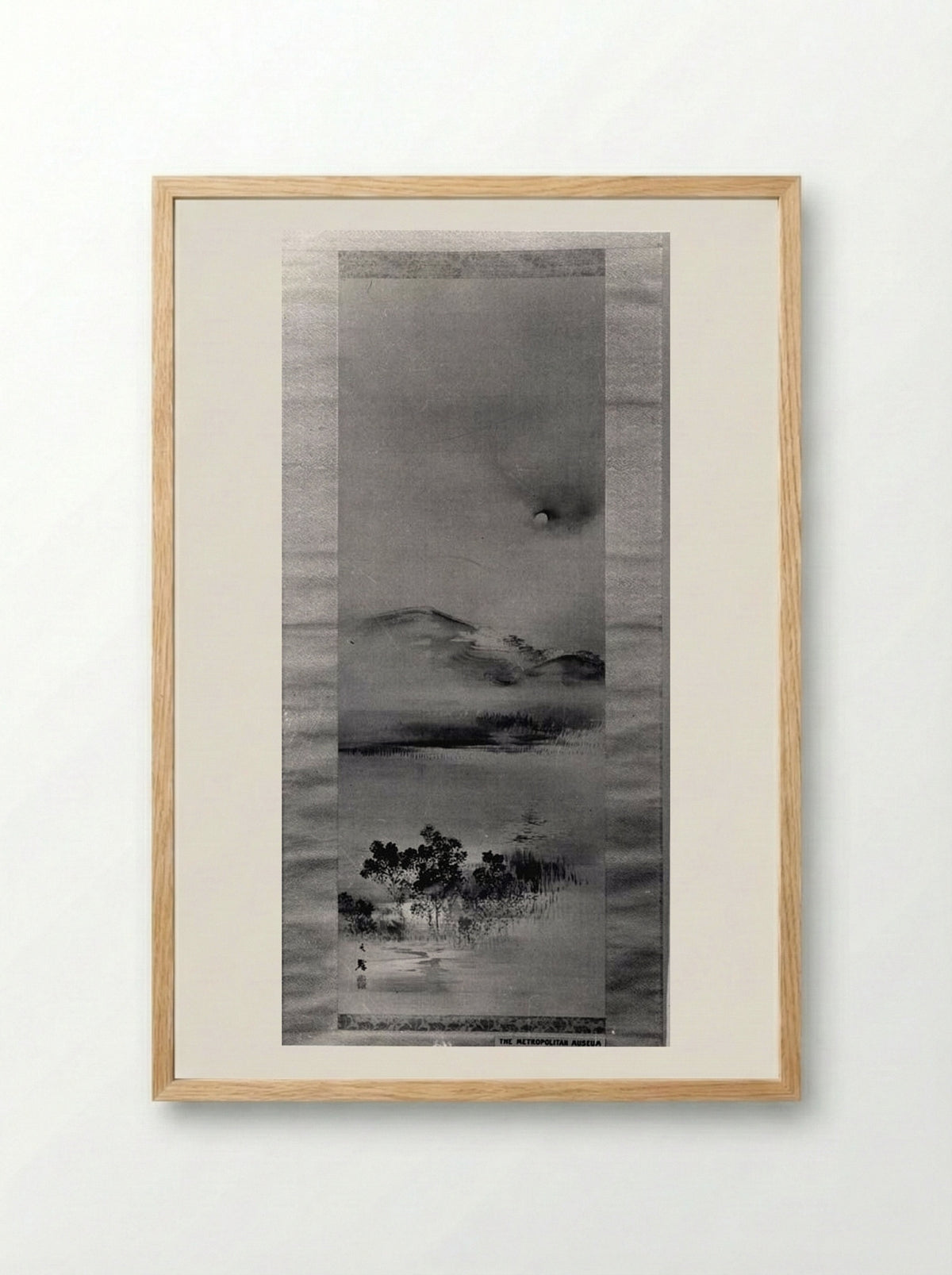 Landscape with the Moon - Shiokawa Bunrin - Framed Print Wood