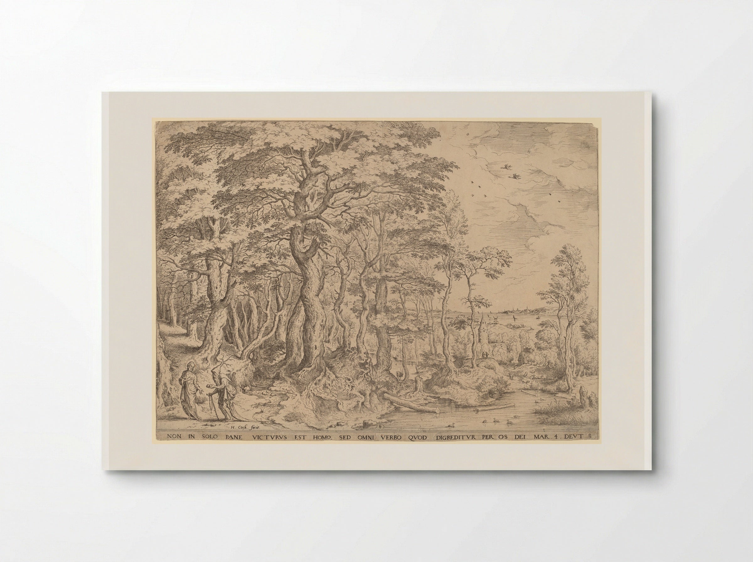 Landscape with the Temptation of Christ - Hieronymus Cock - Poster