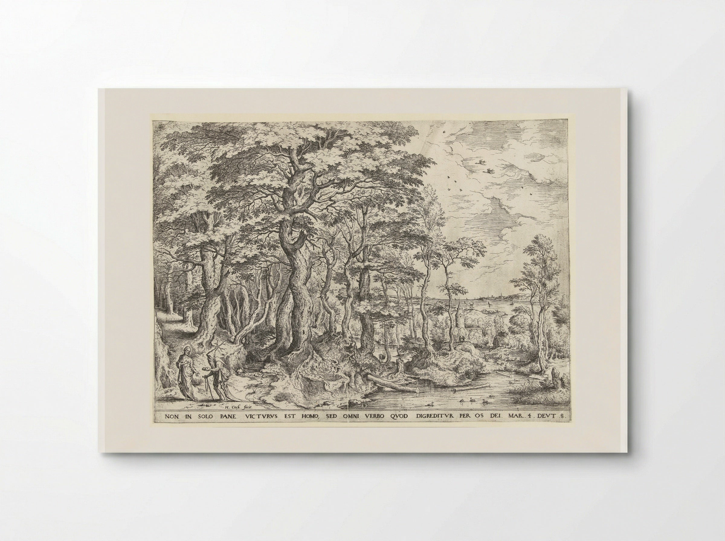 Landscape with the Temptation of Christ - Hieronymus Cock - Poster
