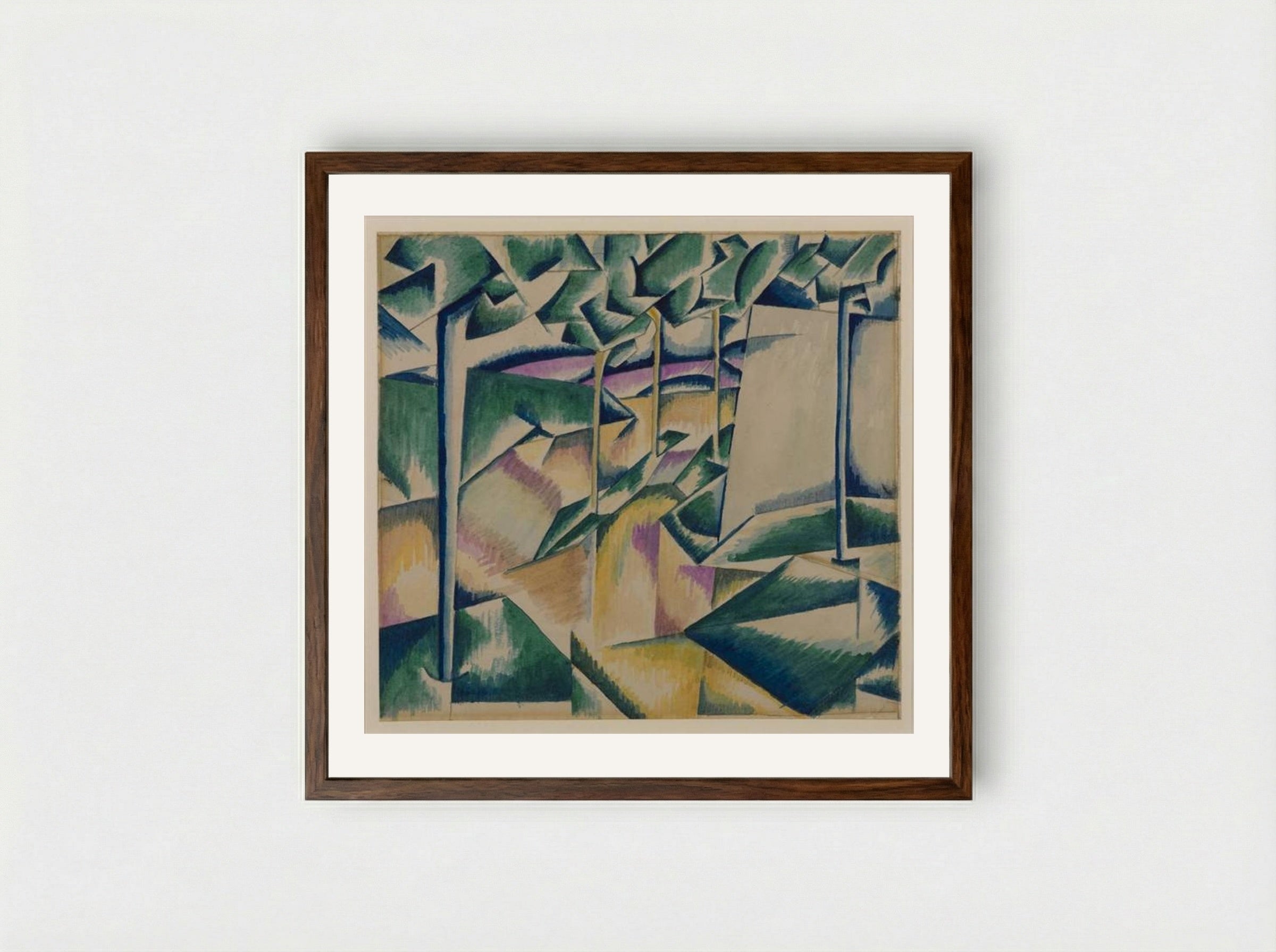 Landscape - Edward Wadsworth - Framed Print Dark Wood