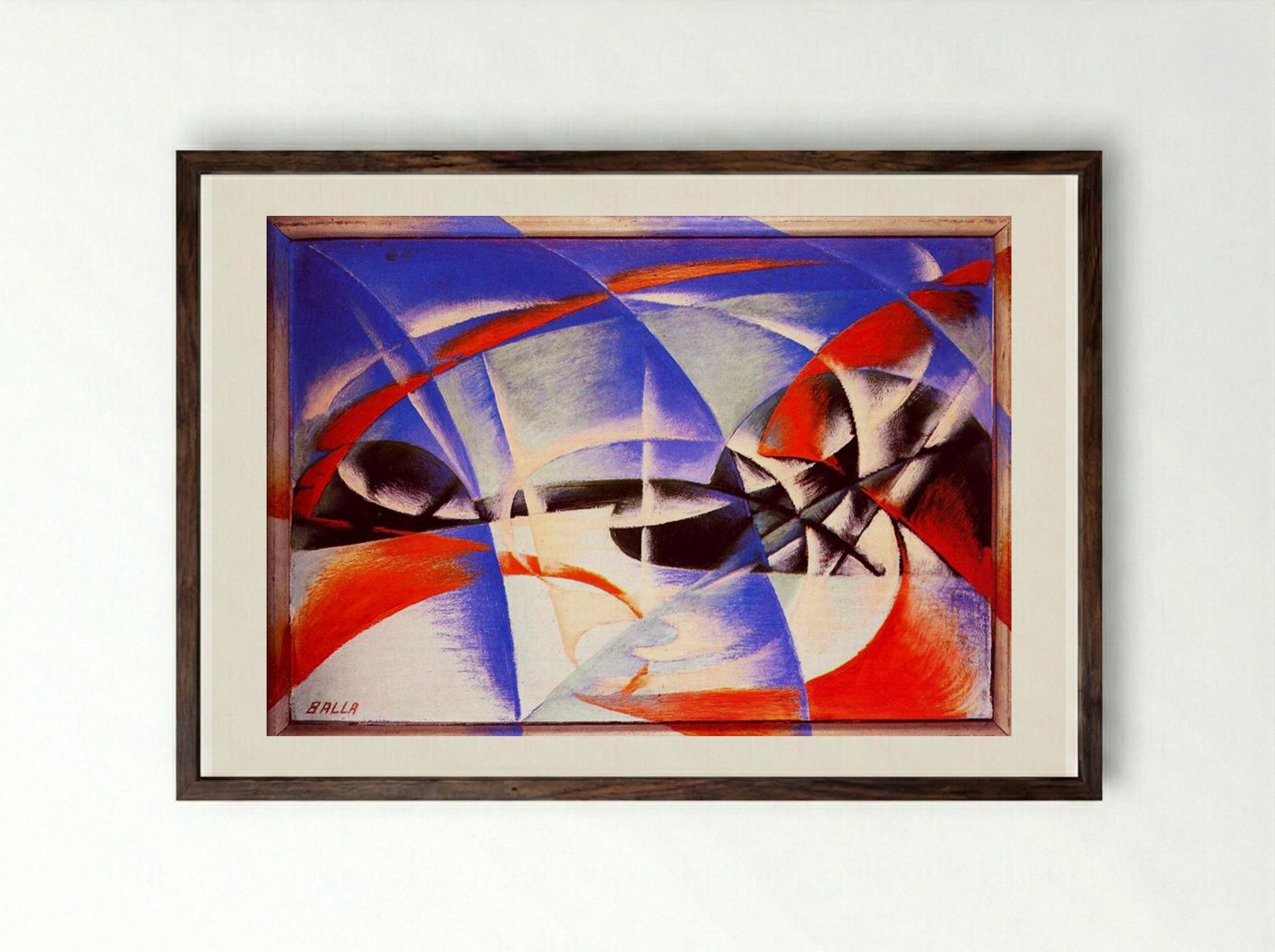 Landscape - Giacomo Balla - Framed Print Dark Wood