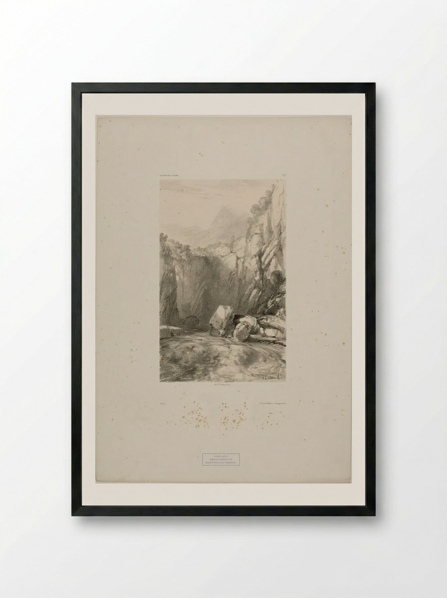 Landscapes Number 5 (Mountain Stream) - Alexandre Calame - Framed Print Black