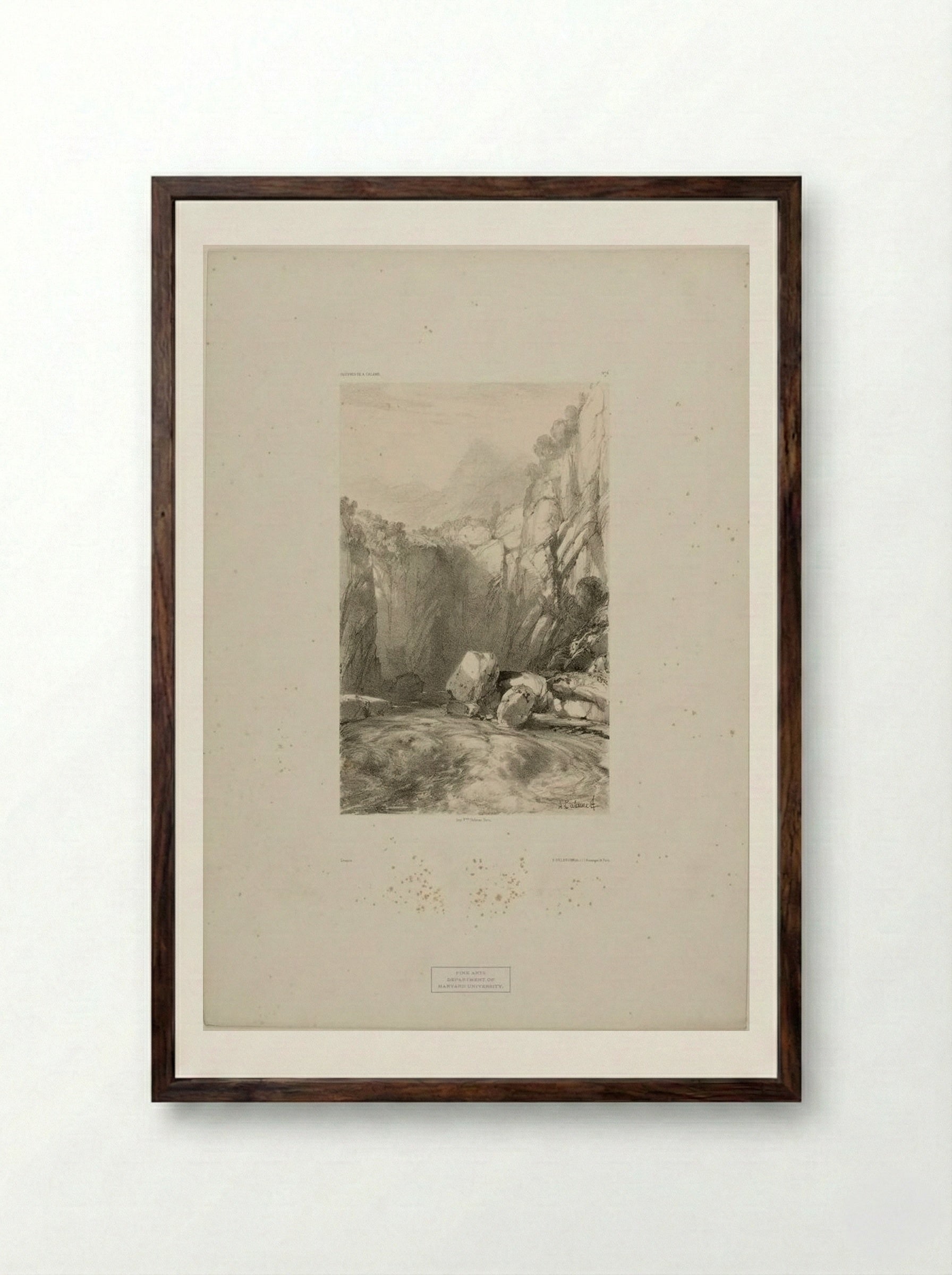 Landscapes Number 5 (Mountain Stream) - Alexandre Calame - Framed Print Dark Wood