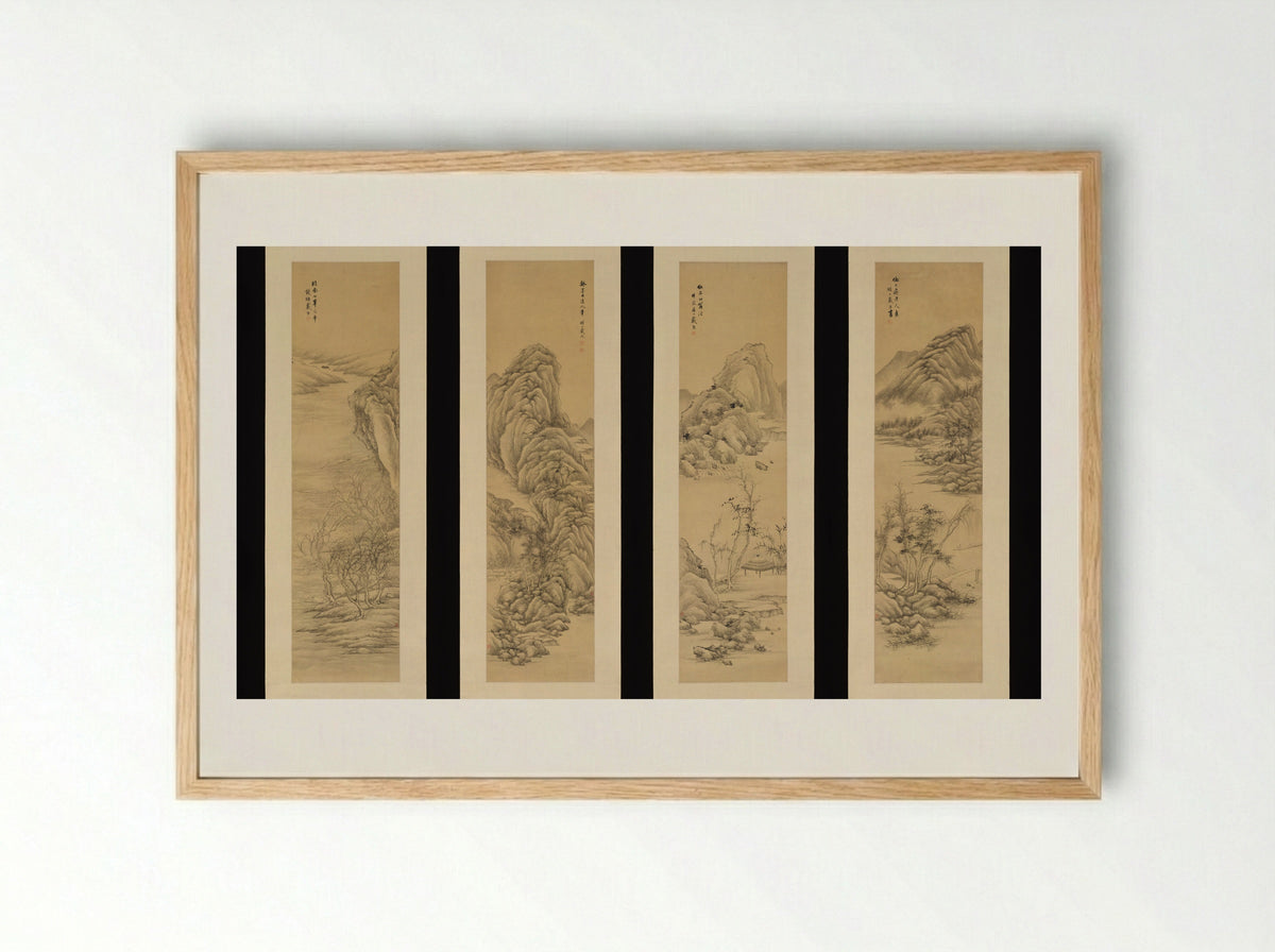 Landscapes after Old Masters - Dai Xi - Framed Print Wood