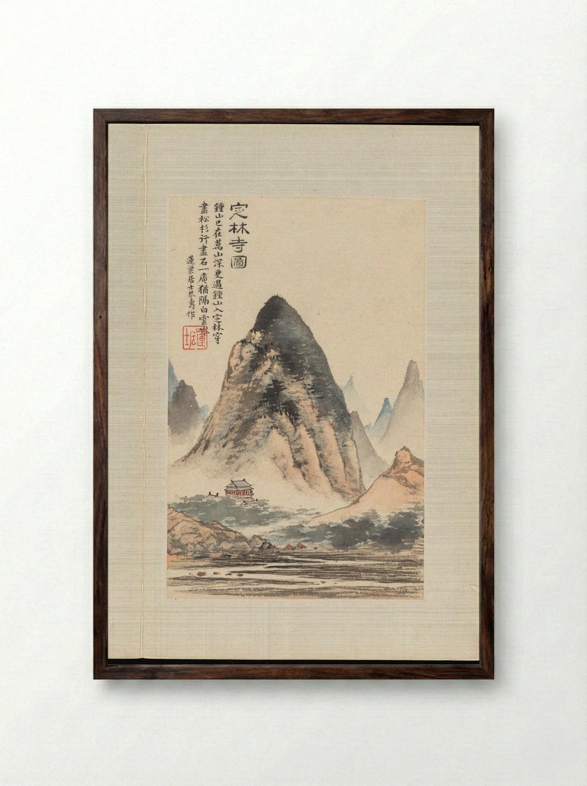 Landscapes after old masters - Pan Gongshou - Framed Print Dark Wood