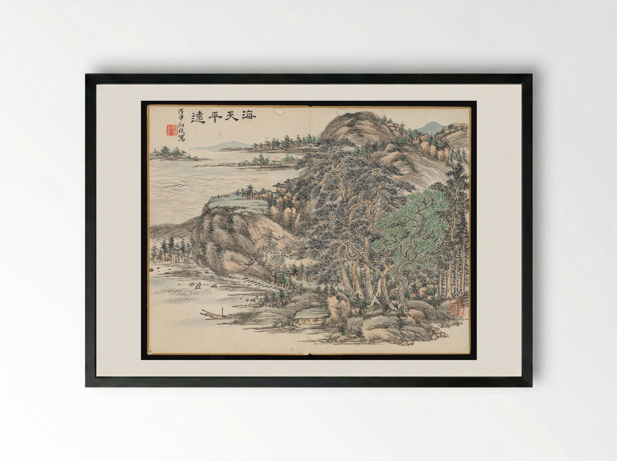 Landscapes and botanical subjects - Hongwu - Framed Print Black