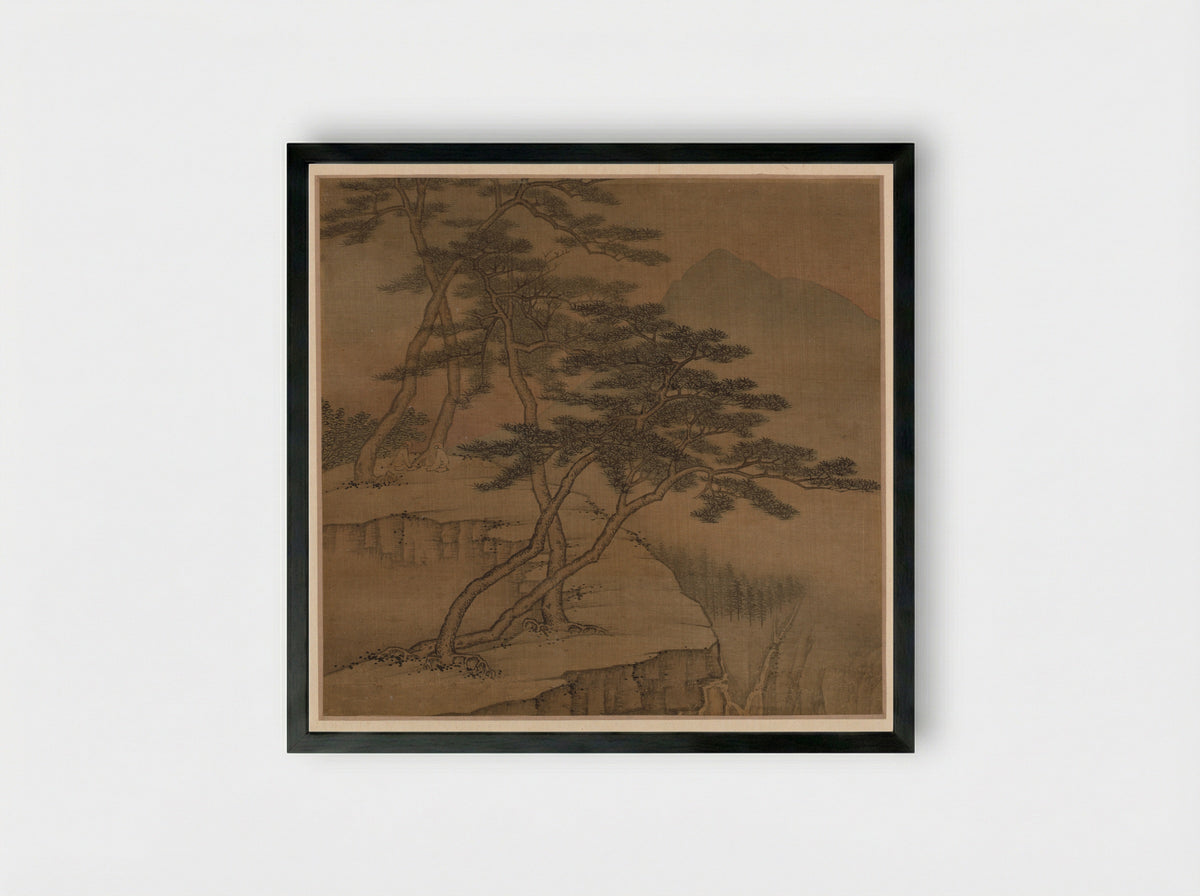 Landscapes in the Styles of Old Masters - Gao Cen - Framed Print Black