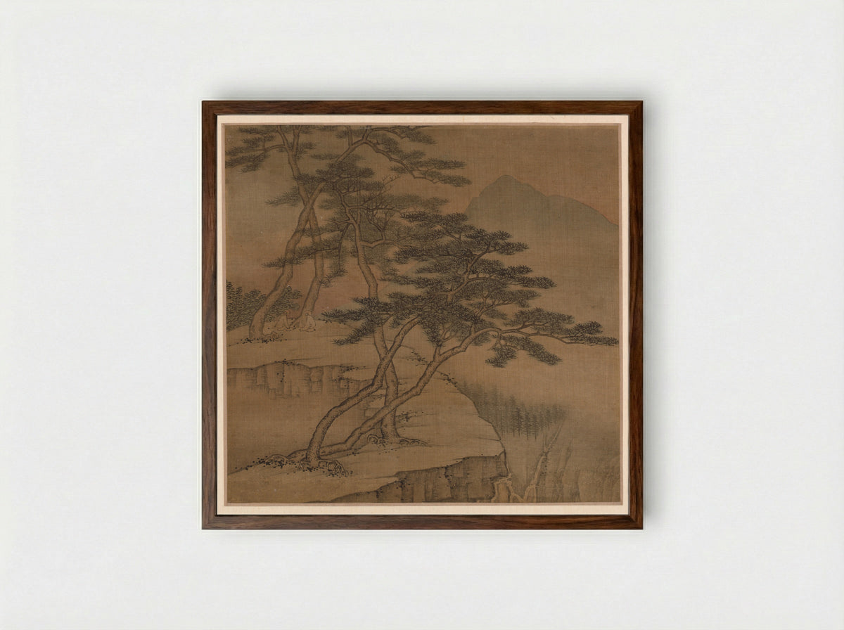 Landscapes in the Styles of Old Masters - Gao Cen - Framed Print Dark Wood