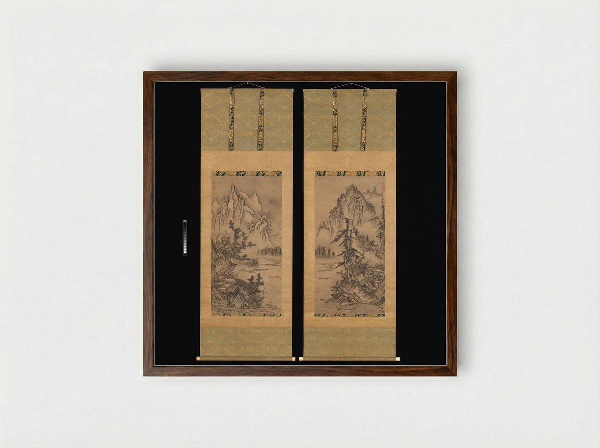 Landscapes of the Four Seasons - Keison - Framed Print Dark Wood