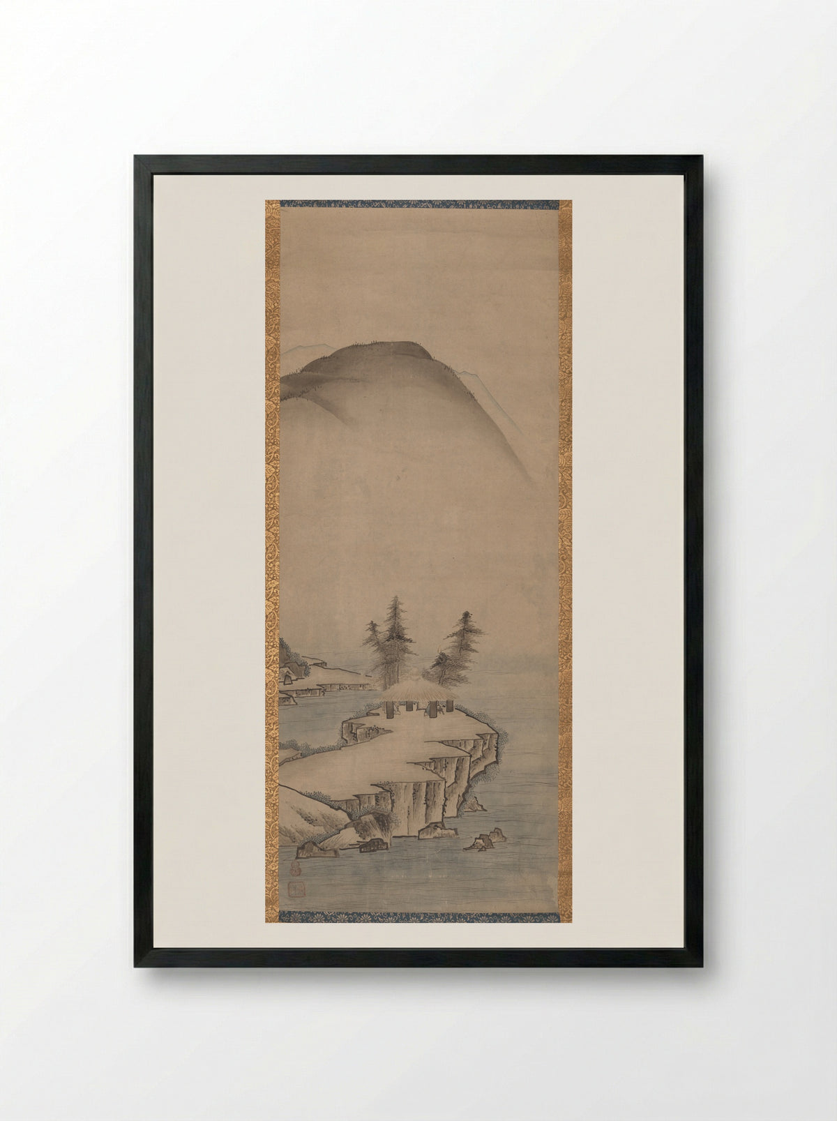 Landscapes (one of a pair) - Unkoku Tōyo - Framed Print Black
