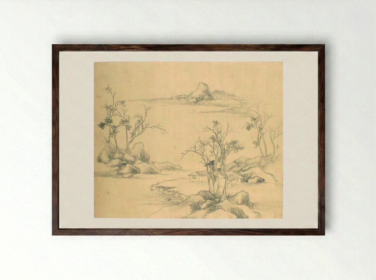 Landscapes - Dai Xi - Framed Print Dark Wood