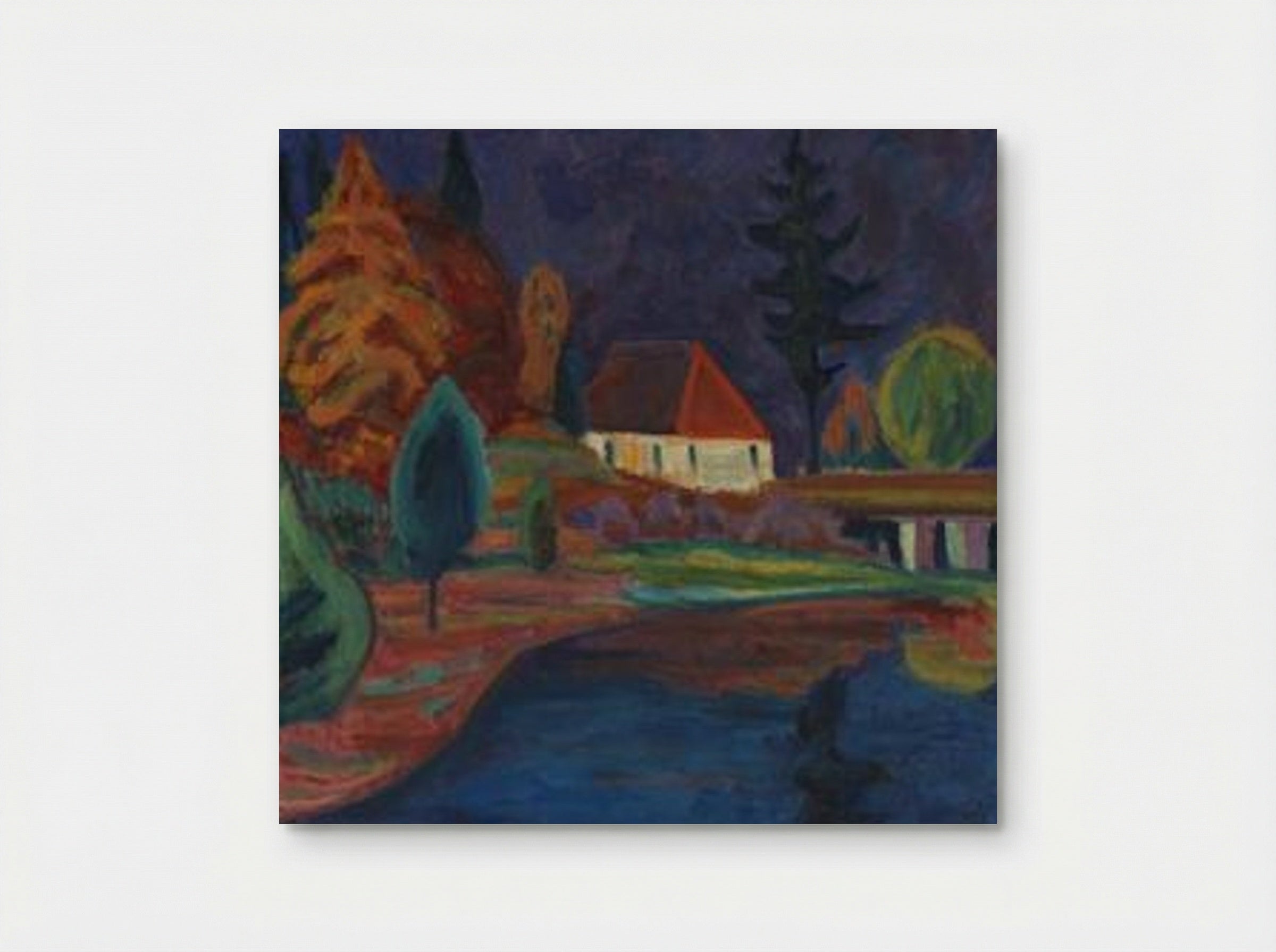 Landschaft mit Haus in Oberau - Gabriele Münter - Poster