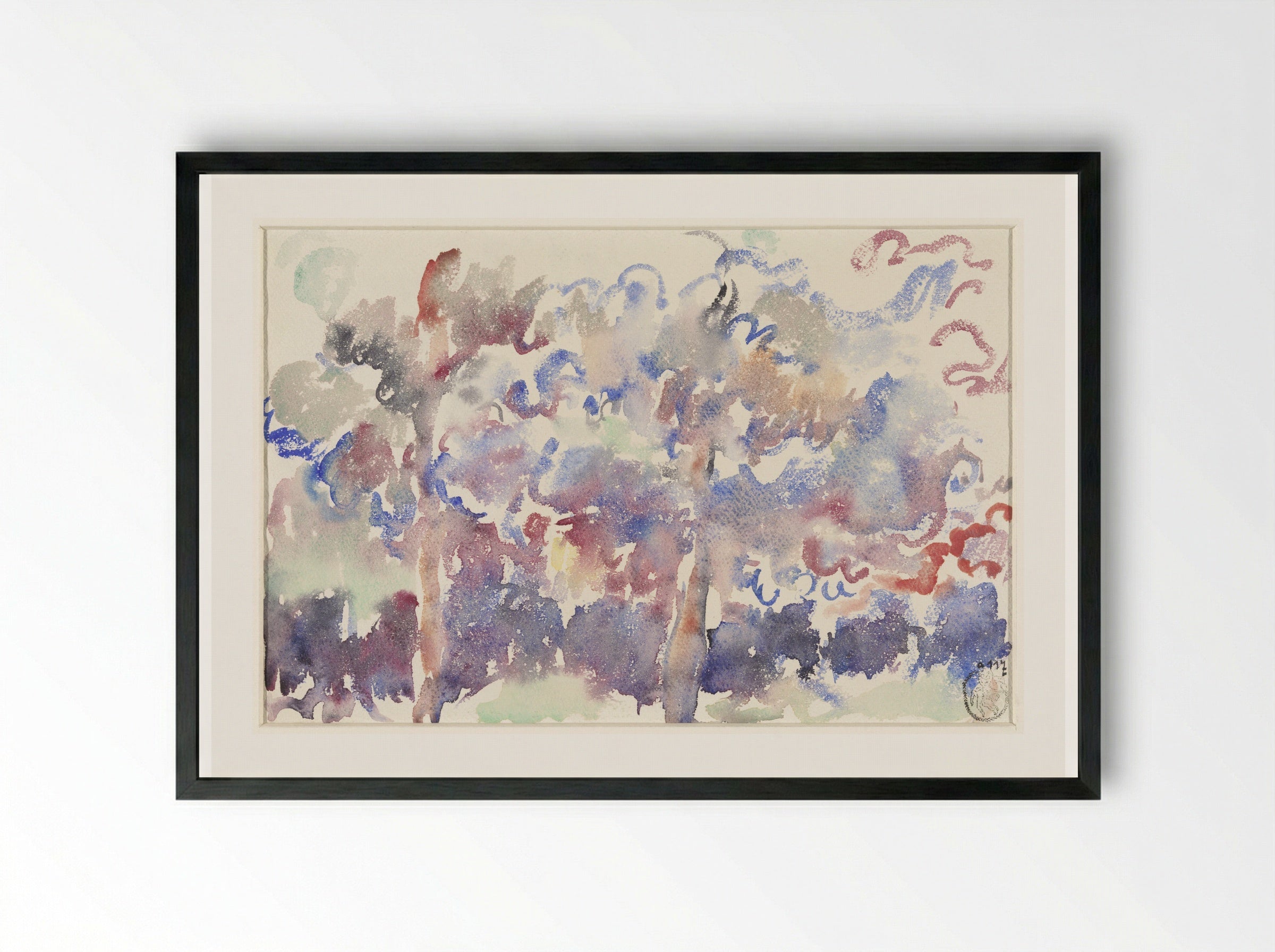 Landschap, Boitsfort, met bloeiende fruitbomen - Rik Wouters - Framed Print Black