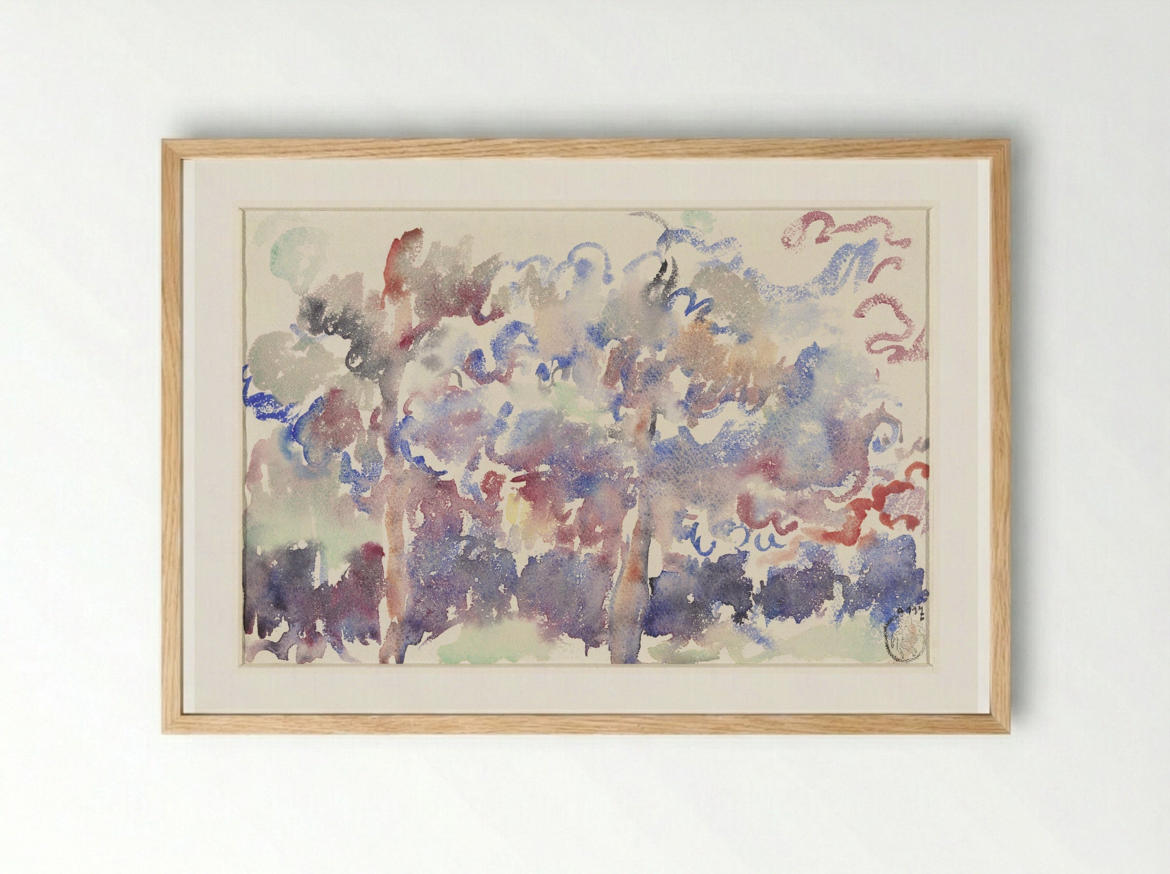 Landschap, Boitsfort, met bloeiende fruitbomen - Rik Wouters - Framed Print Wood