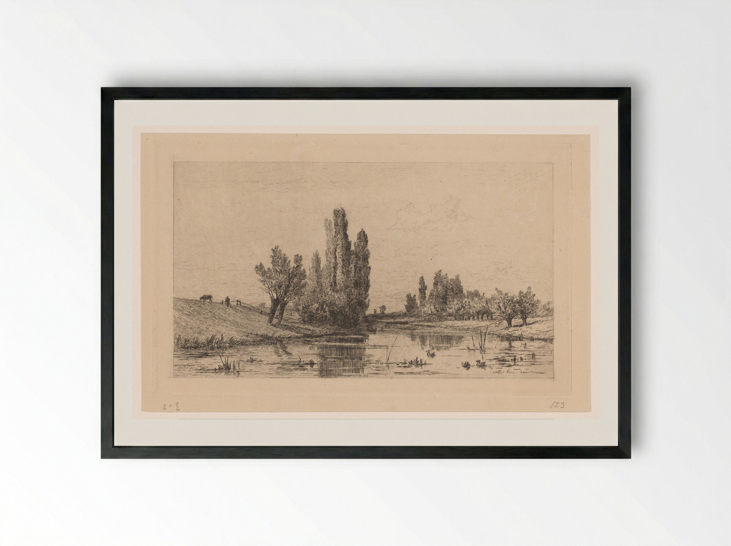 Landschap bij De Steeg - Carel Nicolaas Storm van 's-Gravesande - Framed Print Black