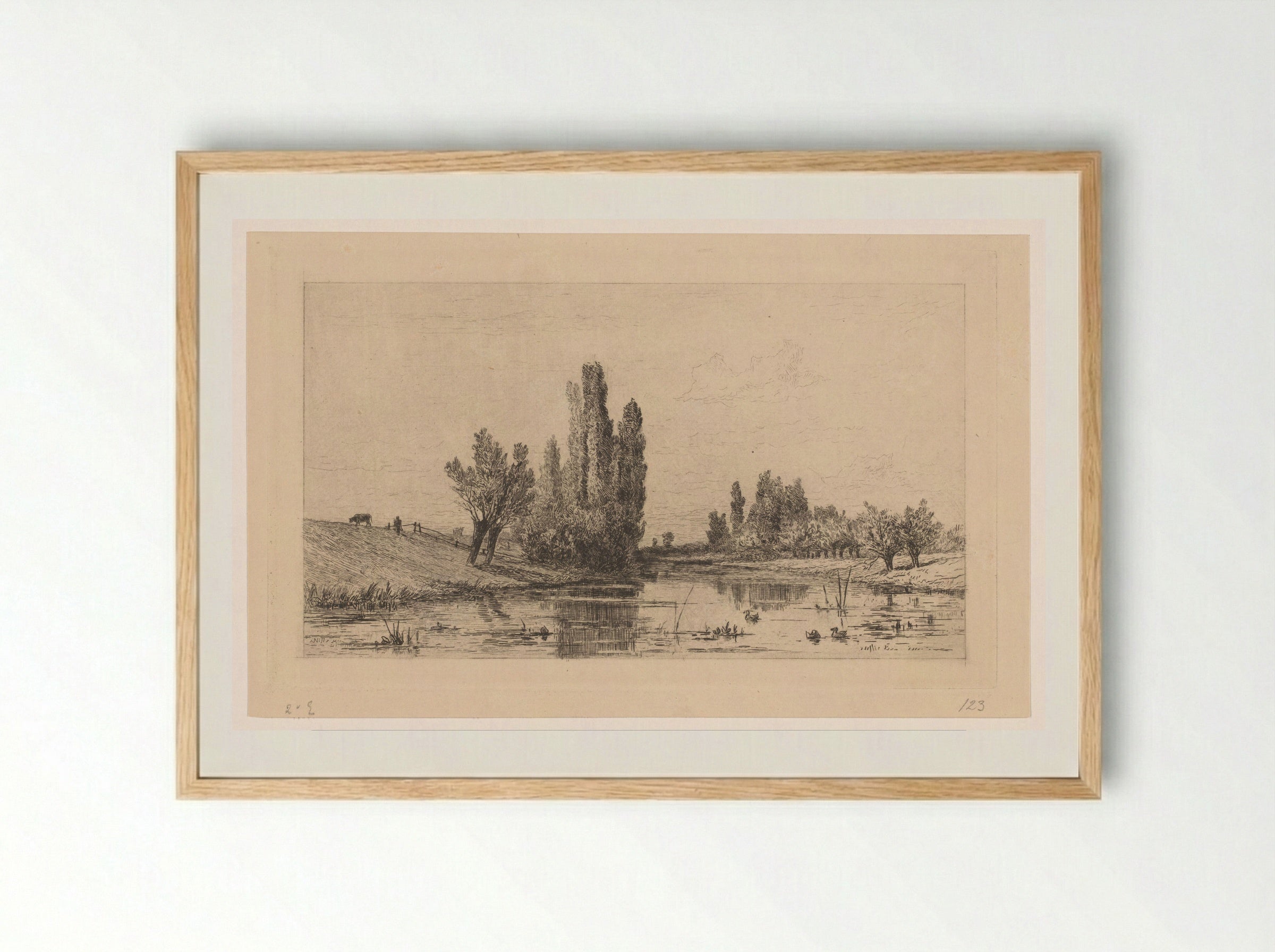 Landschap bij De Steeg - Carel Nicolaas Storm van 's-Gravesande - Framed Print Wood