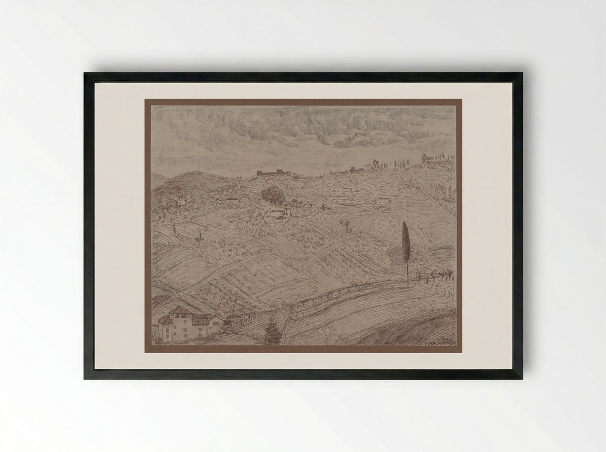 Landschap bij Florence - Joseph Henry Gosschalk - Framed Print Black