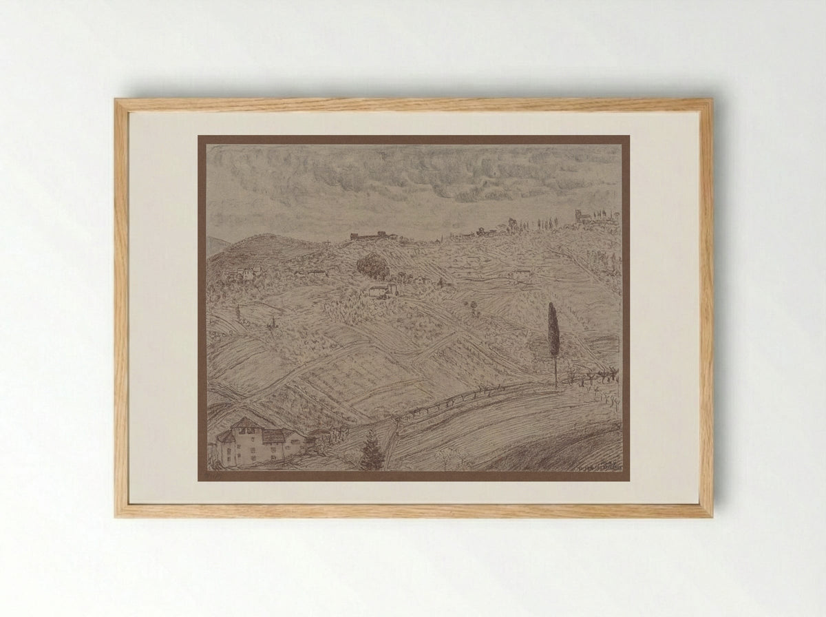 Landschap bij Florence - Joseph Henry Gosschalk - Framed Print Wood