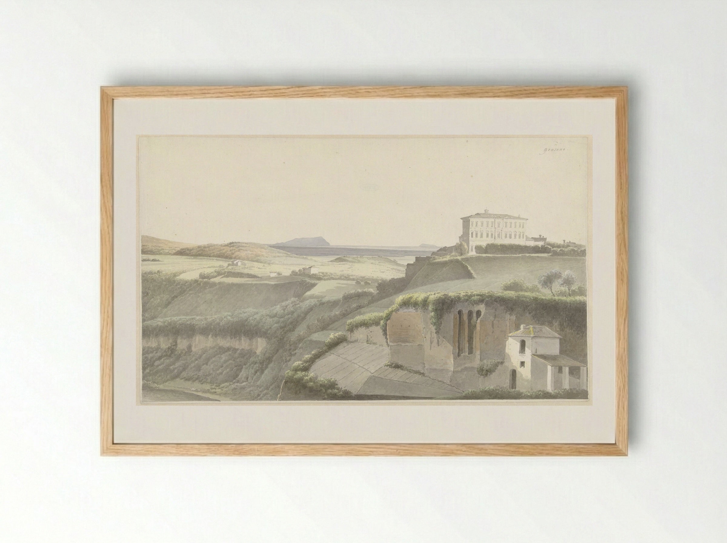 Landschap bij Genzano di Roma - Josephus Augustus Knip - Framed Print Wood