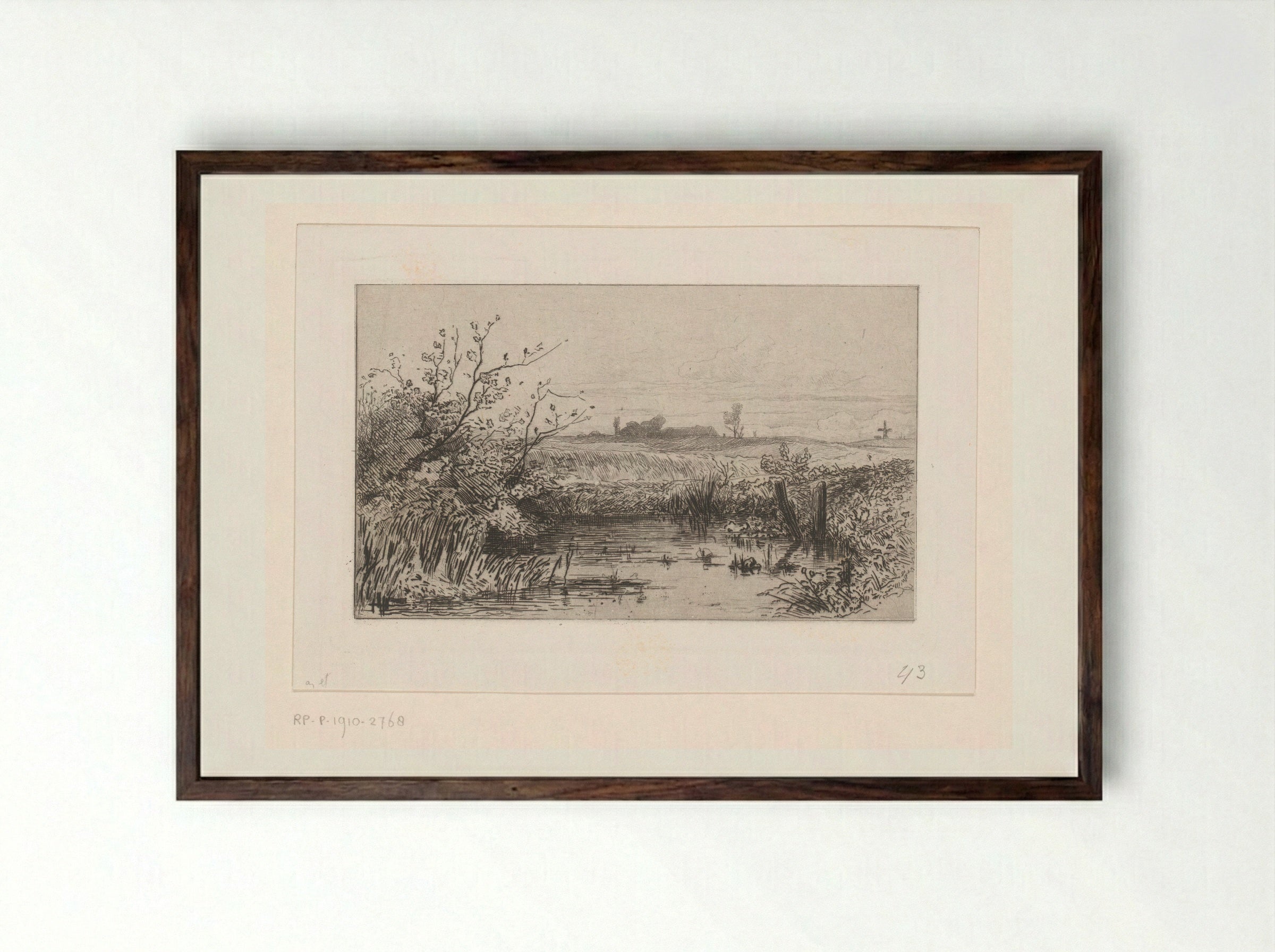 Landschap bij Kalmthout - Carel Nicolaas Storm van 's-Gravesande - Framed Print Dark Wood