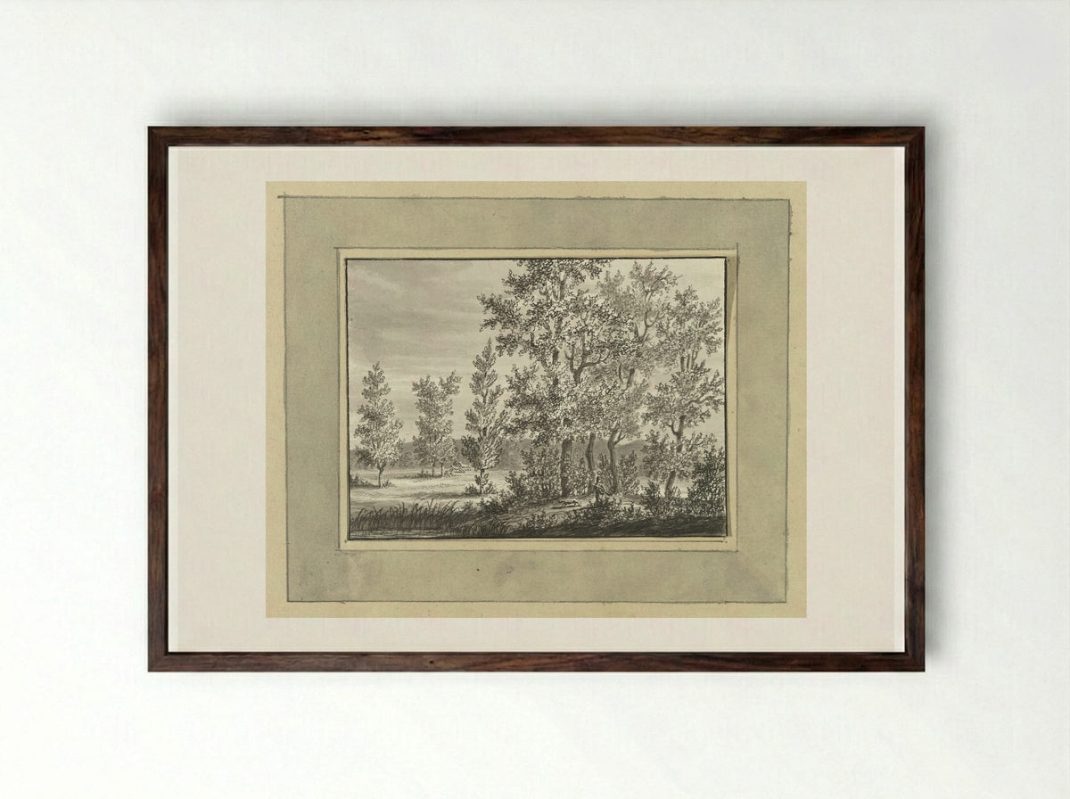 Landschap bij Nassau Usinge - Ernst Willem Jan Bagelaar - Framed Print Dark Wood