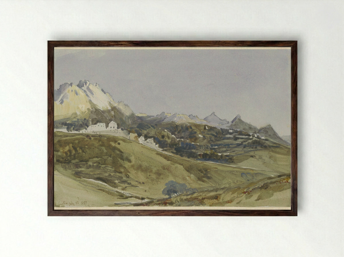 Landschap bij Sintra, Portugal - James Holland - Framed Print Dark Wood