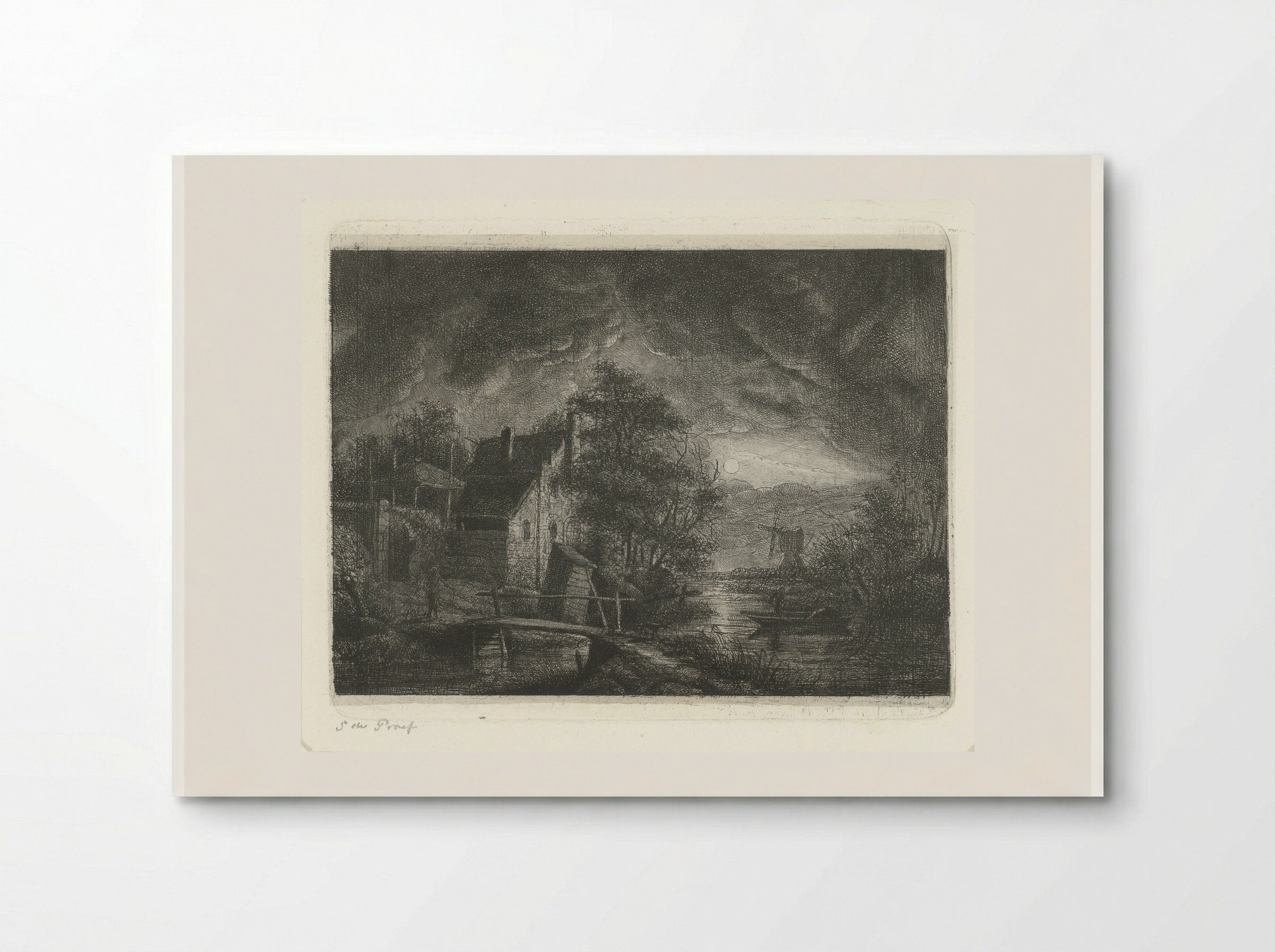 Landschap bij maanlicht - Jacobus Ludovicus Cornet - Poster