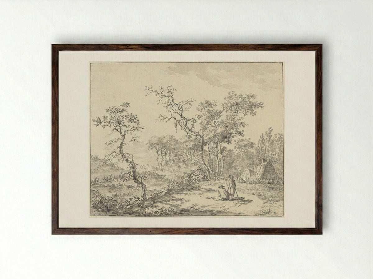 Landschap buiten Haarlem bij Bloemendaal - Steven Goblé - Framed Print Dark Wood